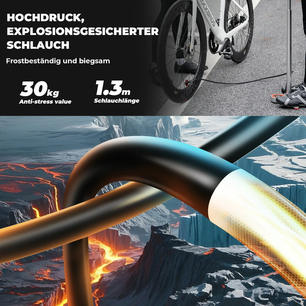 ROCKBROS Standpomp voor fiets 240PSI met manometer