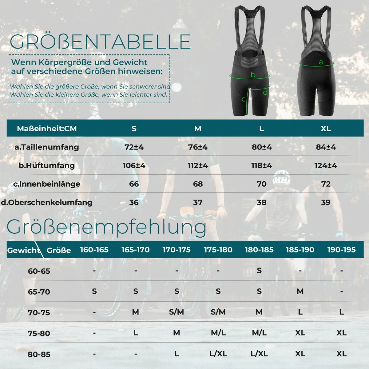 ROCKBROS Fietsherenbroek met riemen met elastisch 4D ergonomisch zitkussen