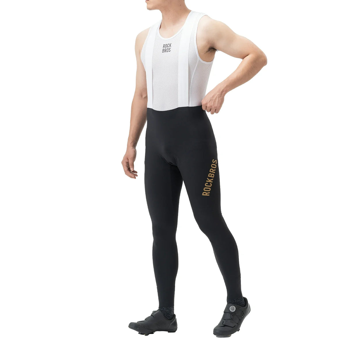 ROCKBROS Fietsbroek met Bretellen Heren Gevoerd, Ademend Snel Droog