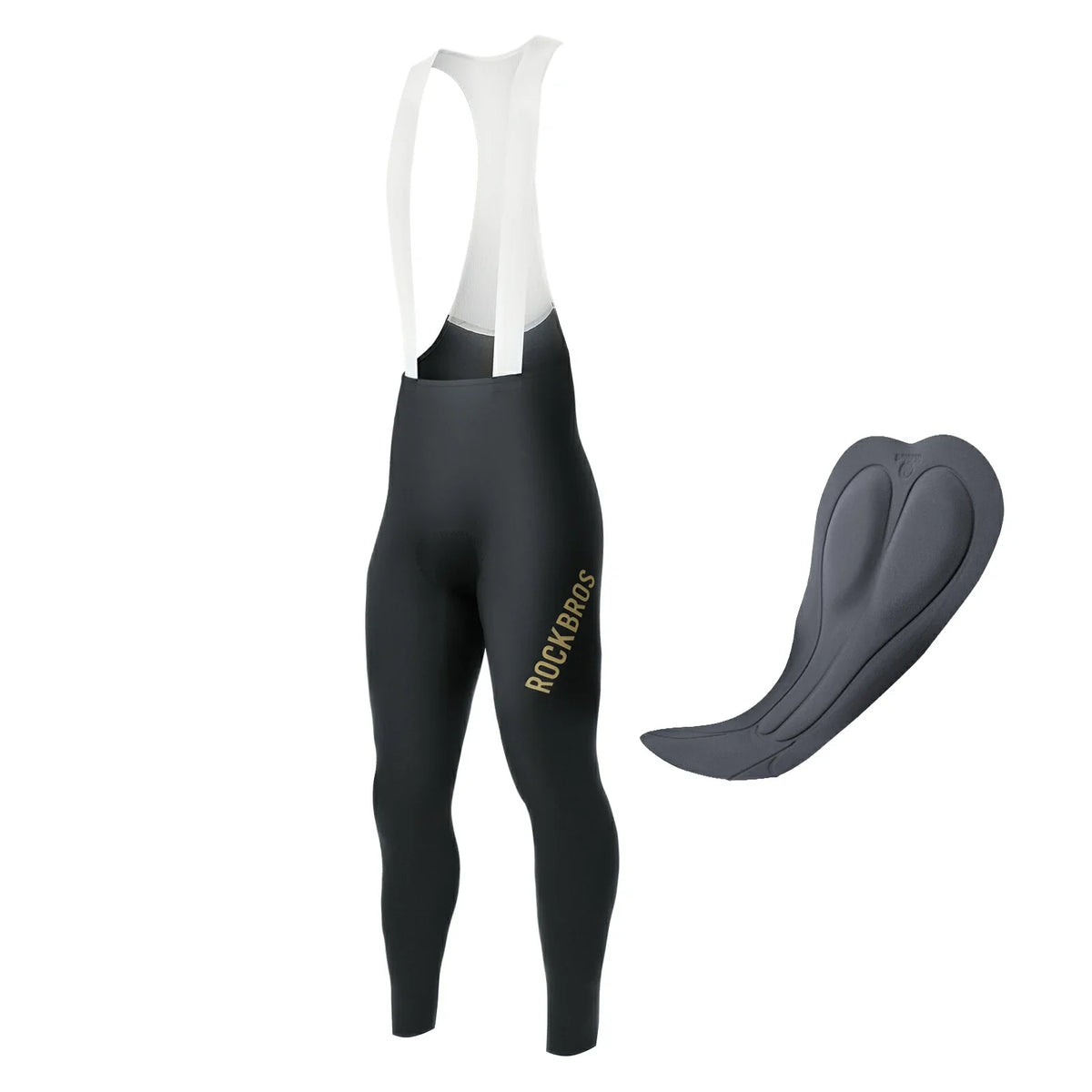 ROCKBROS Fietsbroek met Bretellen Heren Gevoerd, Ademend Snel Droog
