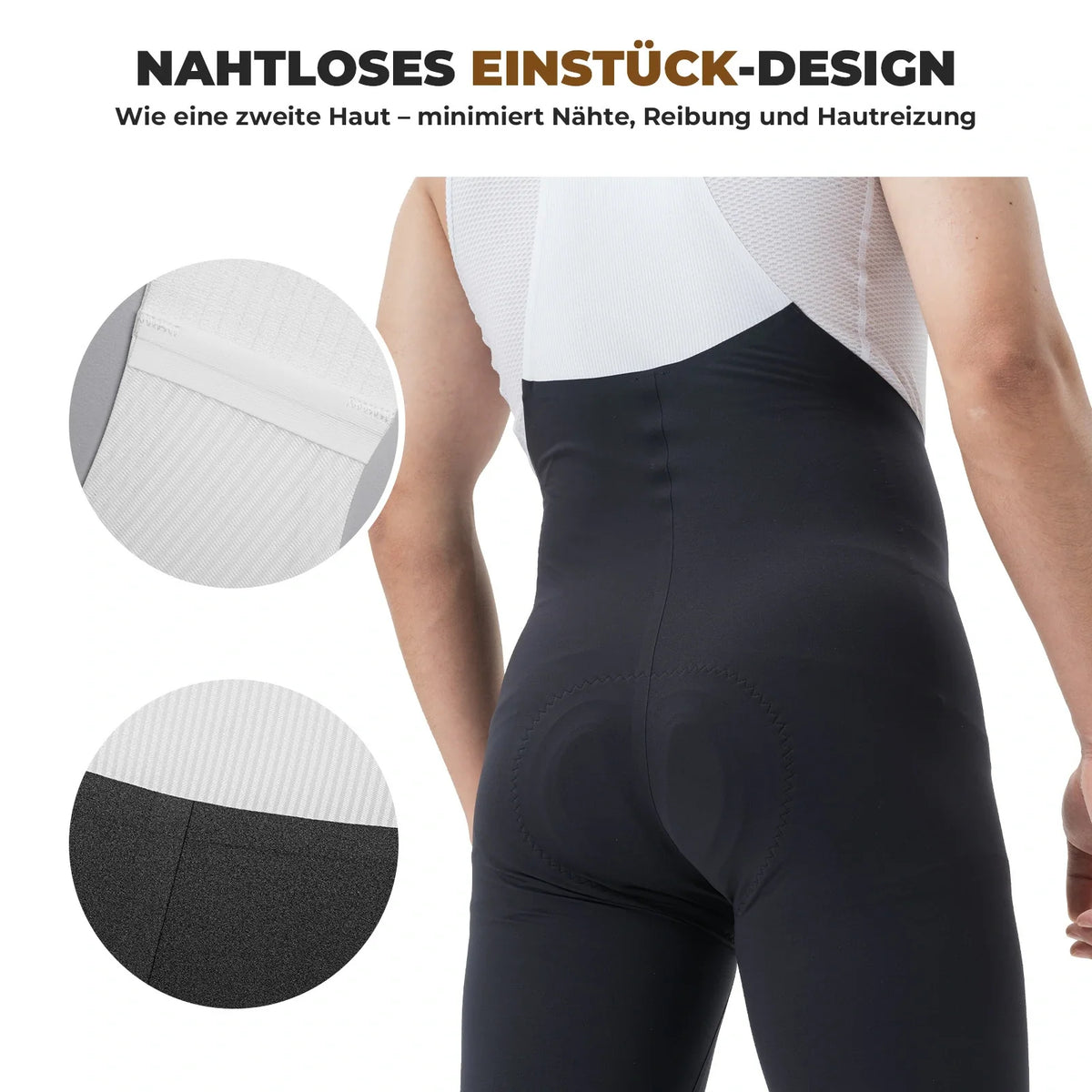 ROCKBROS Fietsbroek met Bretellen Heren Gevoerd, Ademend Snel Droog