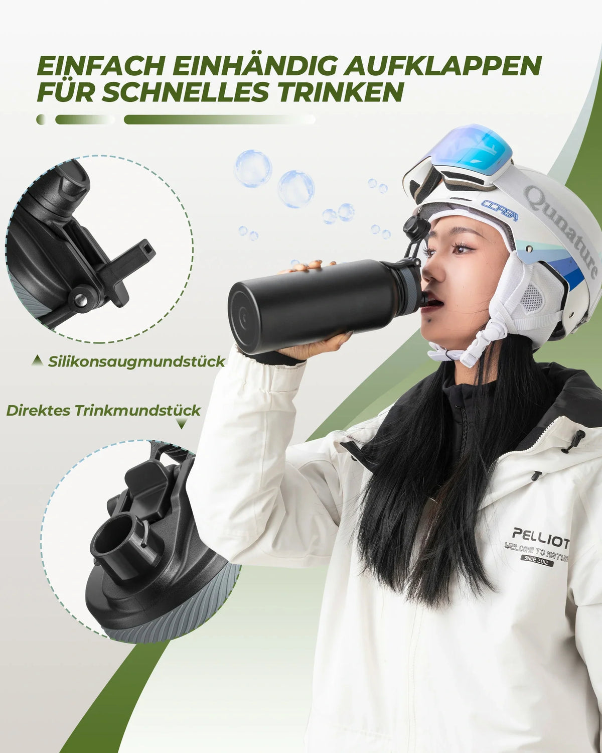 ROCKBROS Drinkflesch RVS 550ml/650ml/1000ml/1200ml Isolatiekan BPA-Vrij Fietsfles