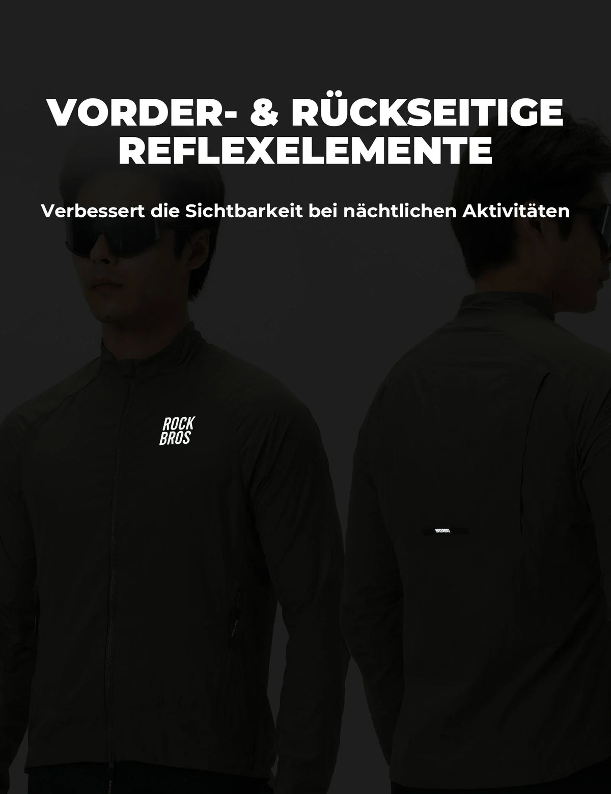ROCKBROS Winddichte Fietjas, Licht Ademend Snel Droog Windbreaker, Opvouwbaar