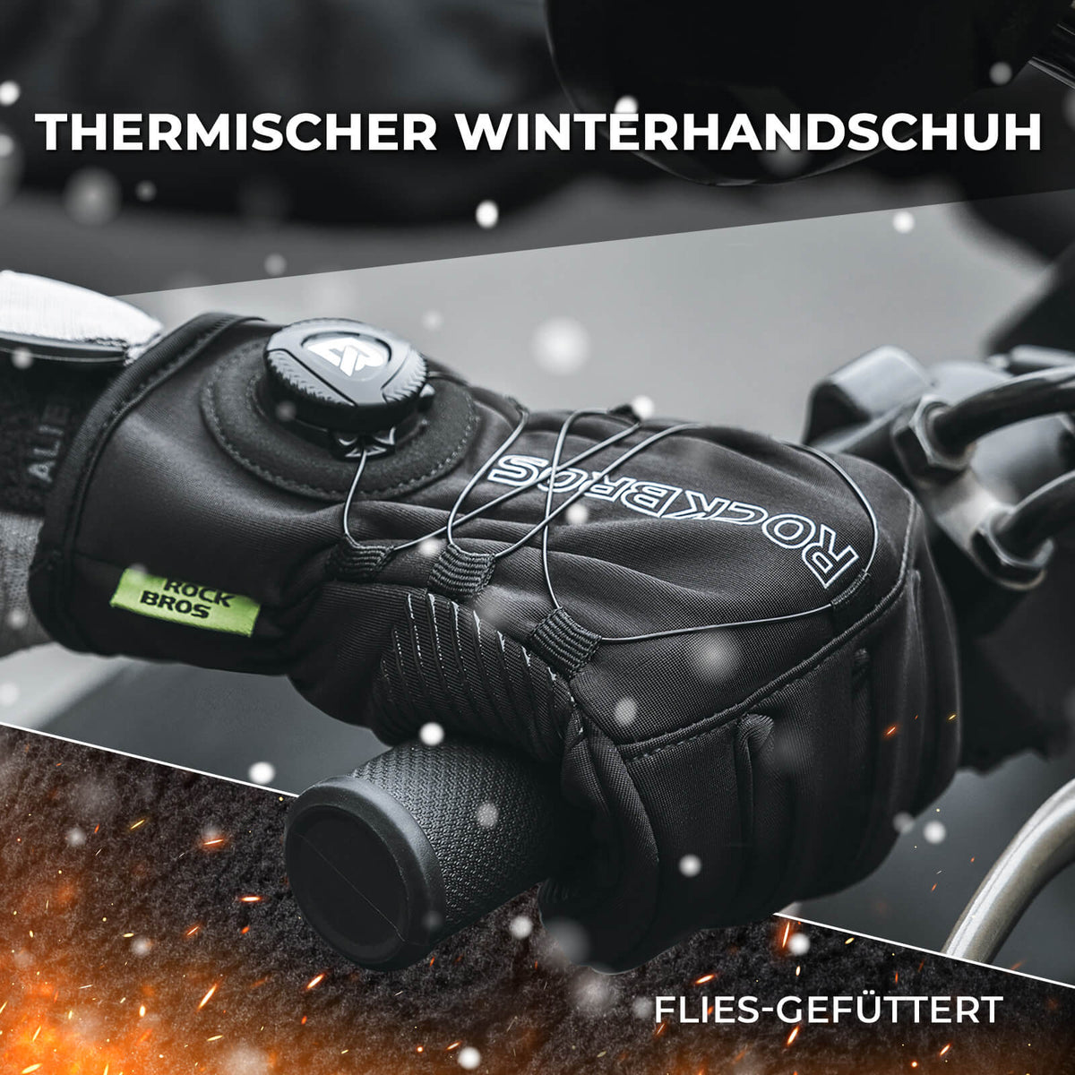 ROCKBROS Winter Fietshandschoenen Touchscreen - Thermisch gevoerd & Reflex