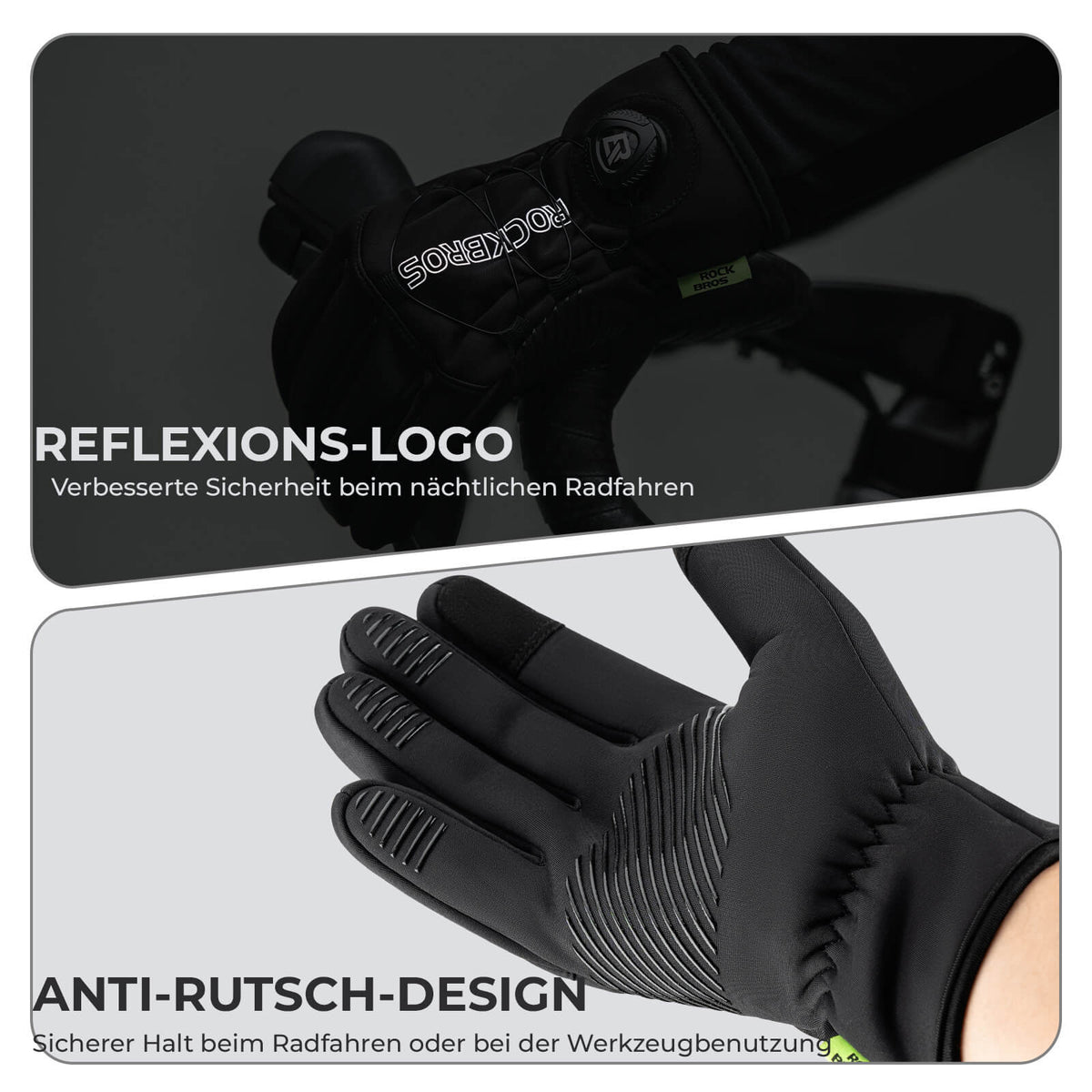 ROCKBROS Winter Fietshandschoenen Touchscreen - Thermisch gevoerd & Reflex
