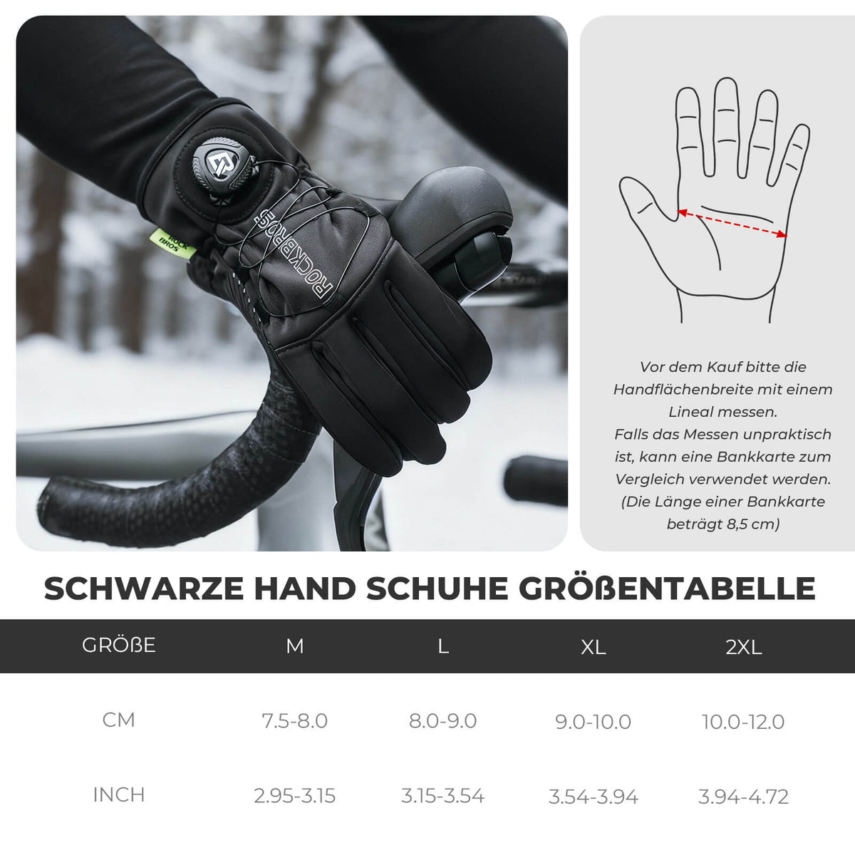 ROCKBROS Winter Fietshandschoenen Touchscreen - Thermisch gevoerd & Reflex