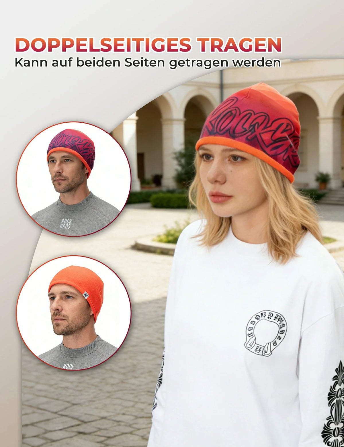 ROCKBROS Keerbare thermo-muts (2-in-1) wintermuts met oorbescherming
