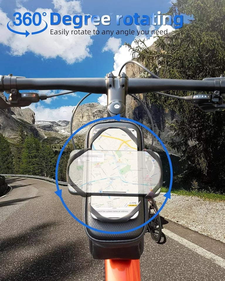 ROCKBROS fietstas 1,5L frametas met harde schaal en mobiele telefoonhouder tot 6,5 inch