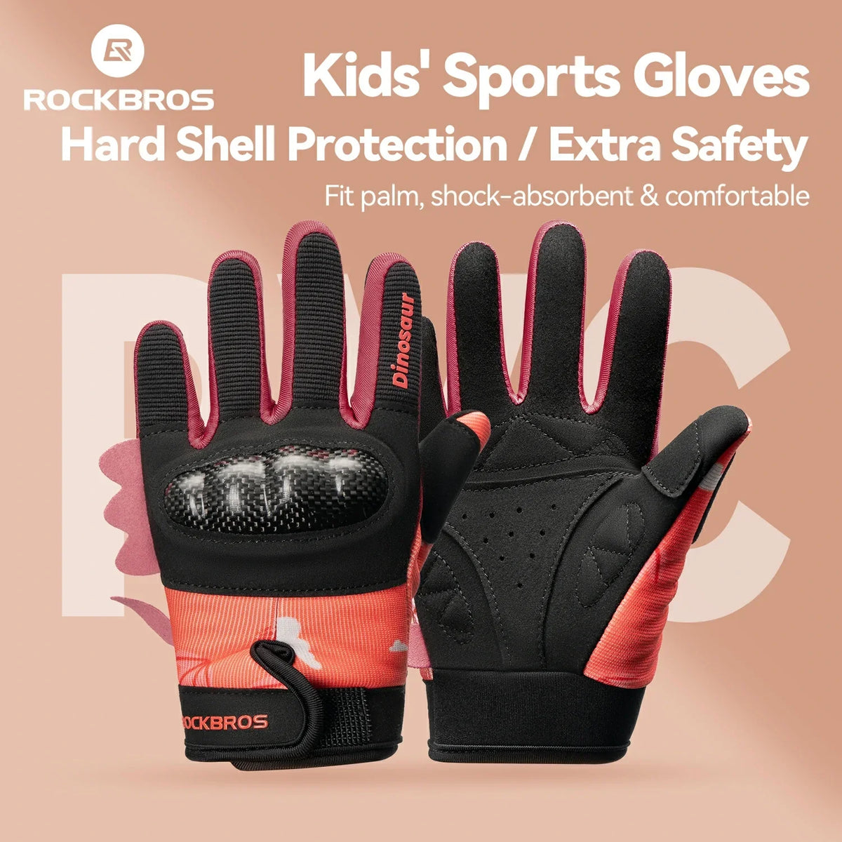 ROCKBROS Kinder fietshandschoenen met hele vingers en Hard Shell bescherming