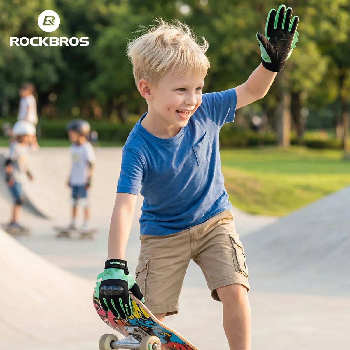 ROCKBROS Kinder fietshandschoenen met hele vingers en Hard Shell bescherming