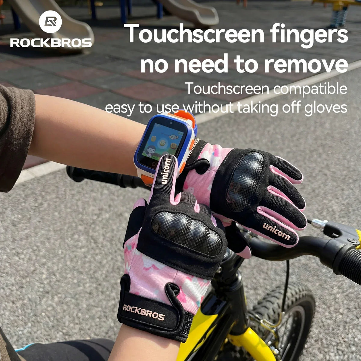 ROCKBROS Kinder fietshandschoenen met hele vingers en Hard Shell bescherming