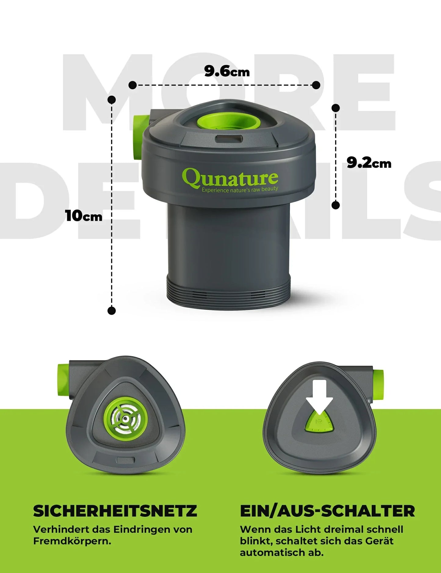 Elektrische luchtpomp 2-in-1, oppompen en leeglaten, 2000 mAh oplaadbare Quantum-batterij