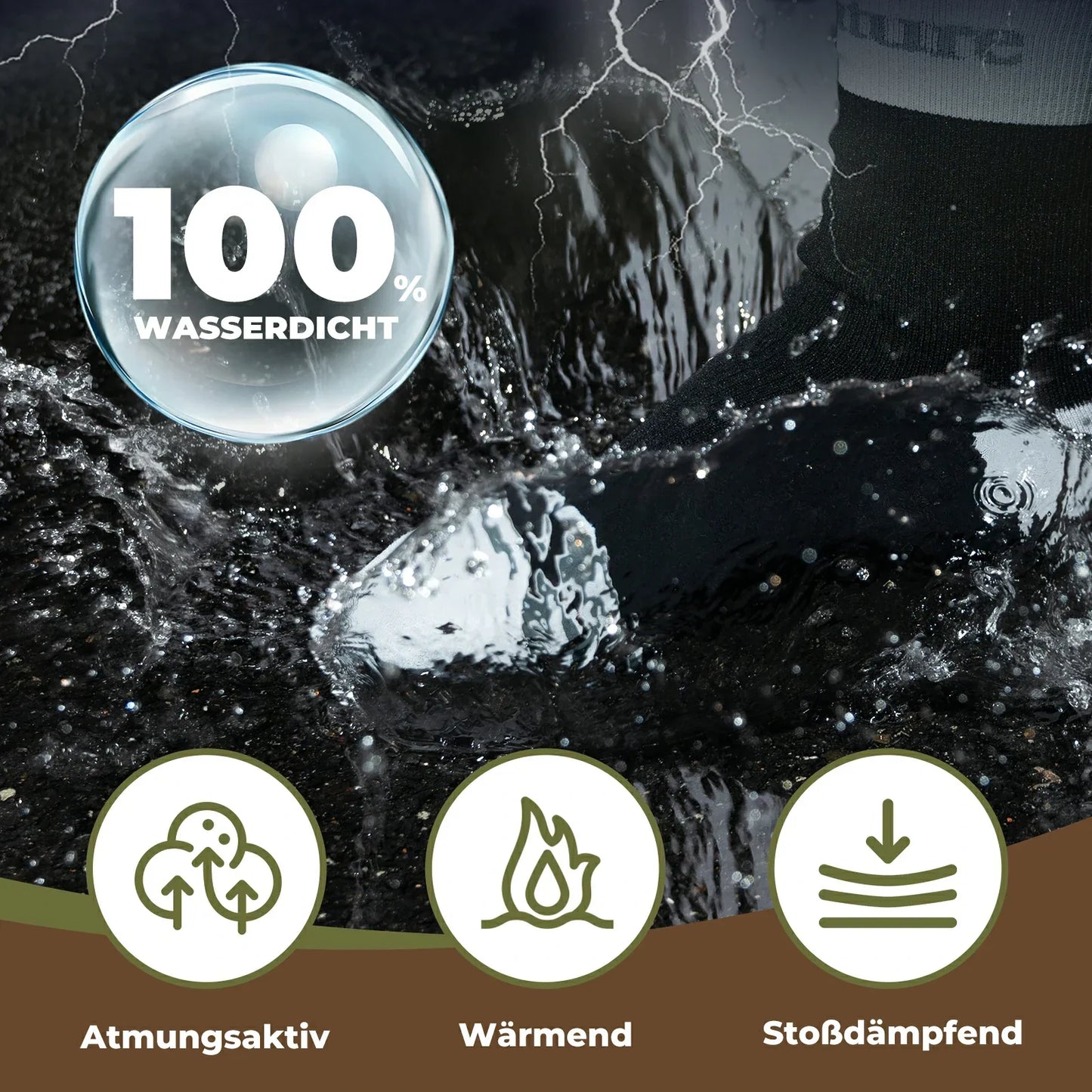 Waterdichte fietssokken, ademend, unisex, Quantature