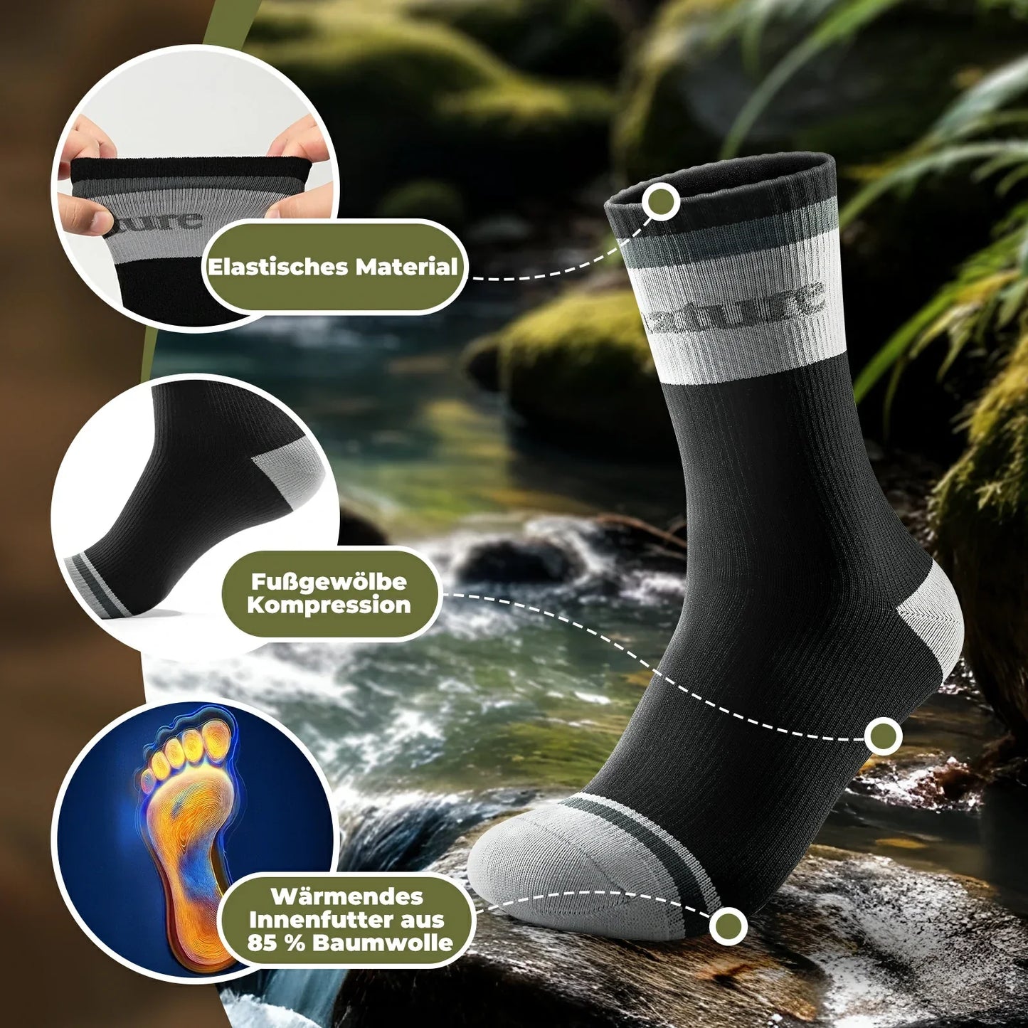Waterdichte fietssokken, ademend, unisex, Quantature