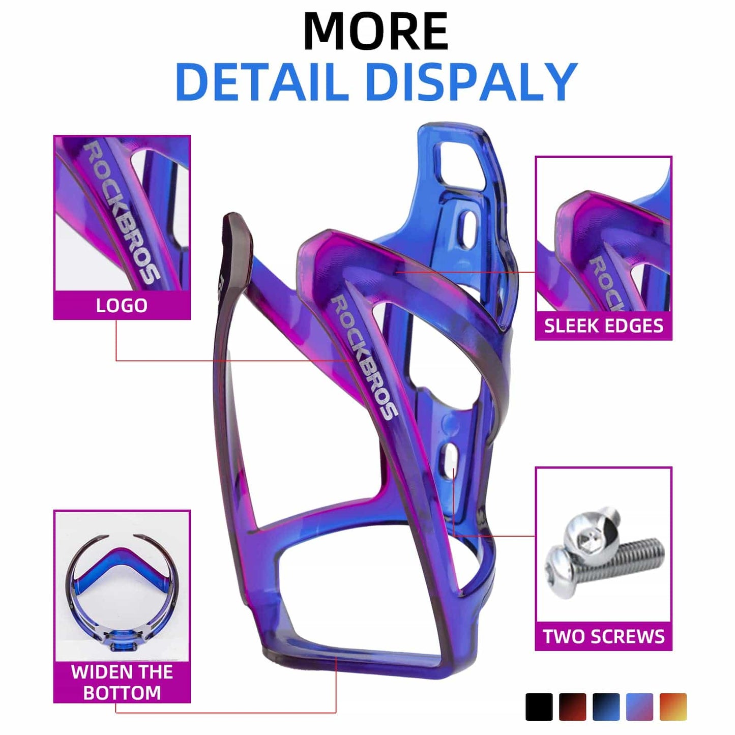 35g Lichtgewicht PC Fietsbidonhouder ROCKBROS