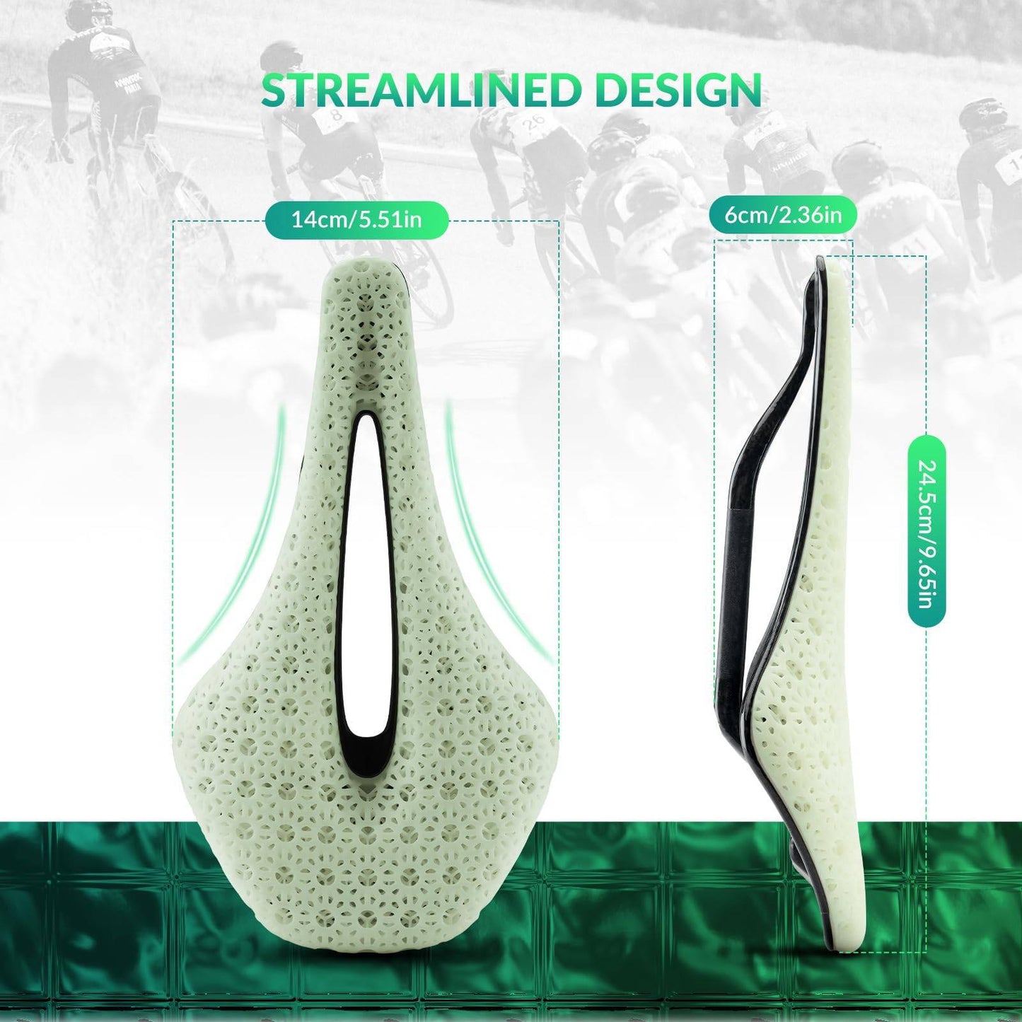 3D-geprint carbon racefietszadel, ultralicht, schokabsorberend, ergonomisch, ROCKBROS