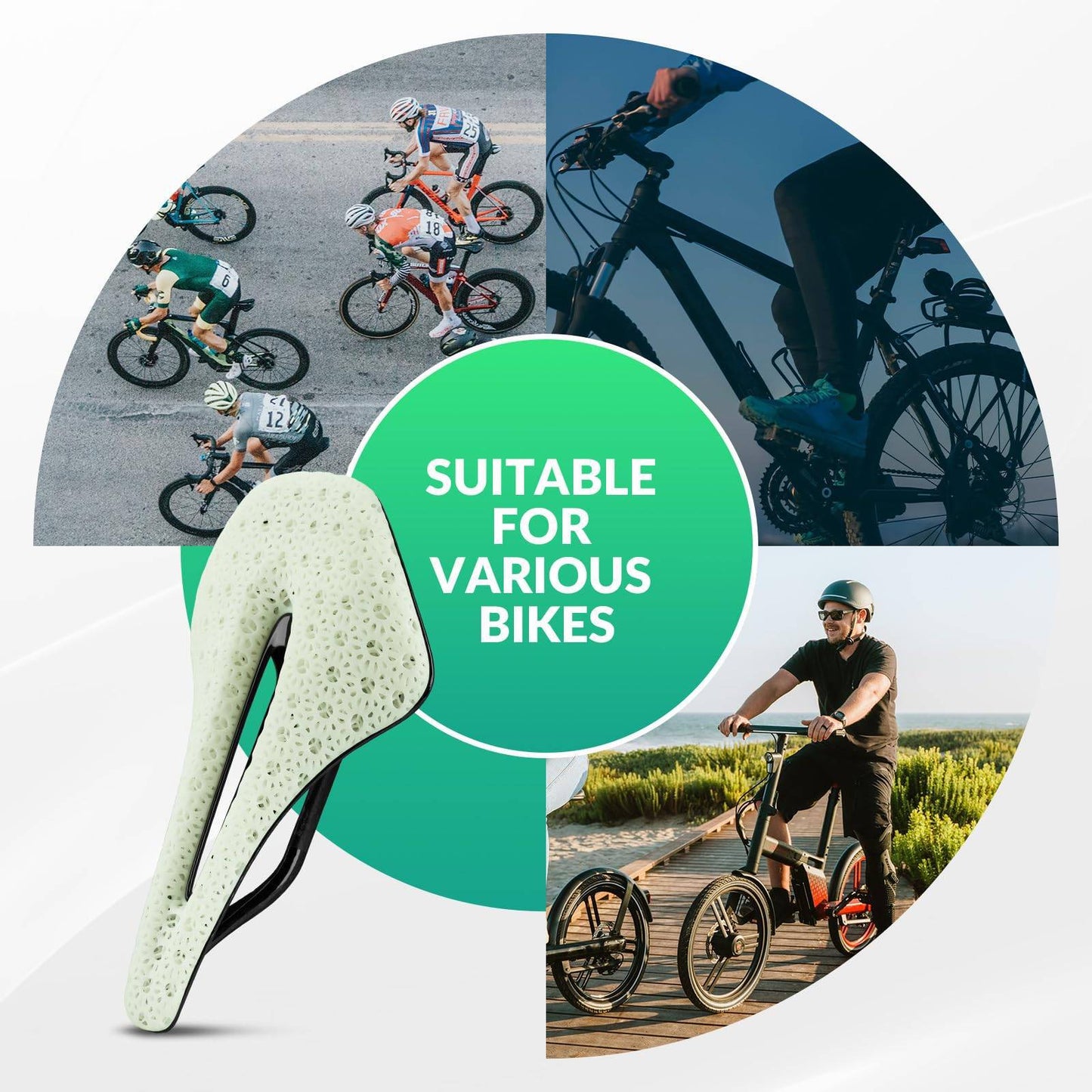 3D-geprint carbon racefietszadel, ultralicht, schokabsorberend, ergonomisch, ROCKBROS