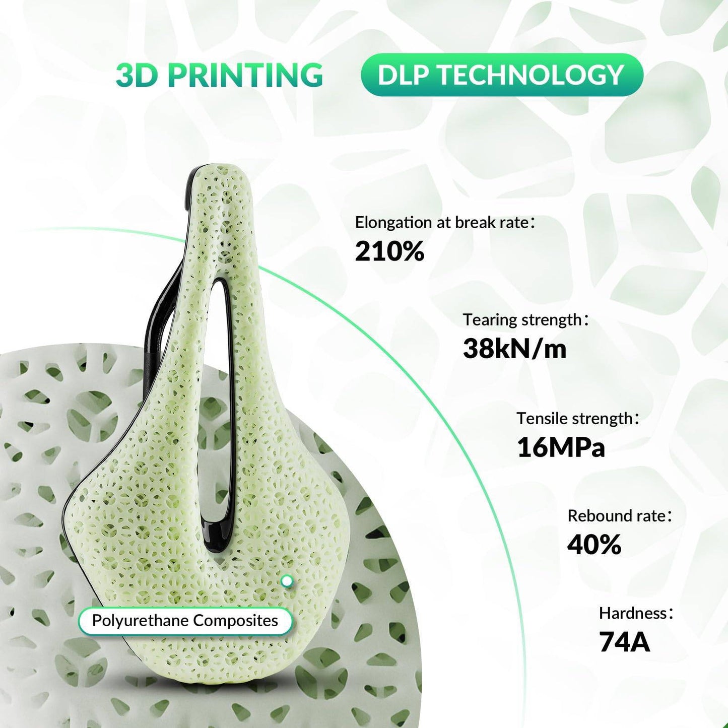 3D-geprint carbon racefietszadel, ultralicht, schokabsorberend, ergonomisch, ROCKBROS