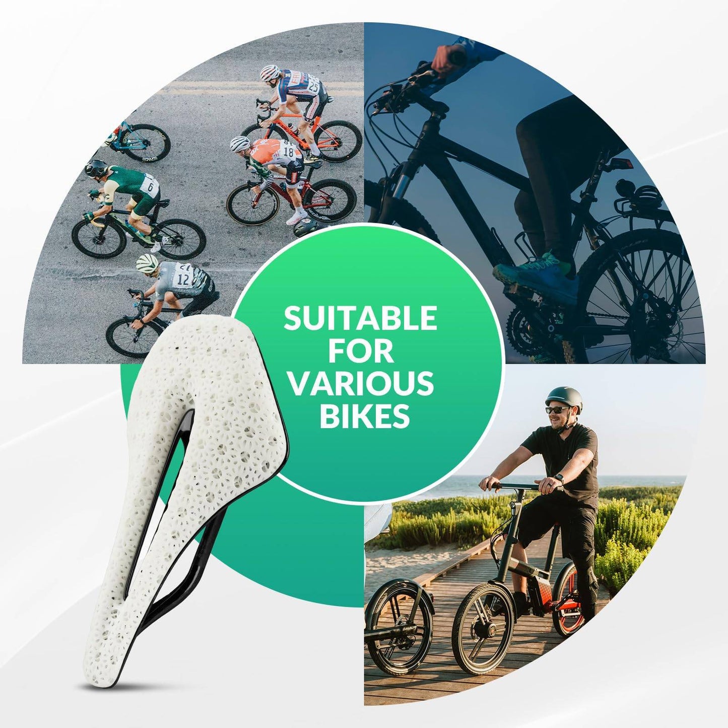 3D-geprint carbon racefietszadel, ultralicht, schokabsorberend, ergonomisch, ROCKBROS