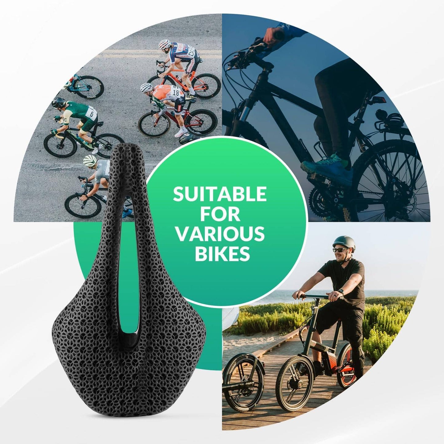 3D-geprint carbon racefietszadel, ultralicht, schokabsorberend, ergonomisch, ROCKBROS