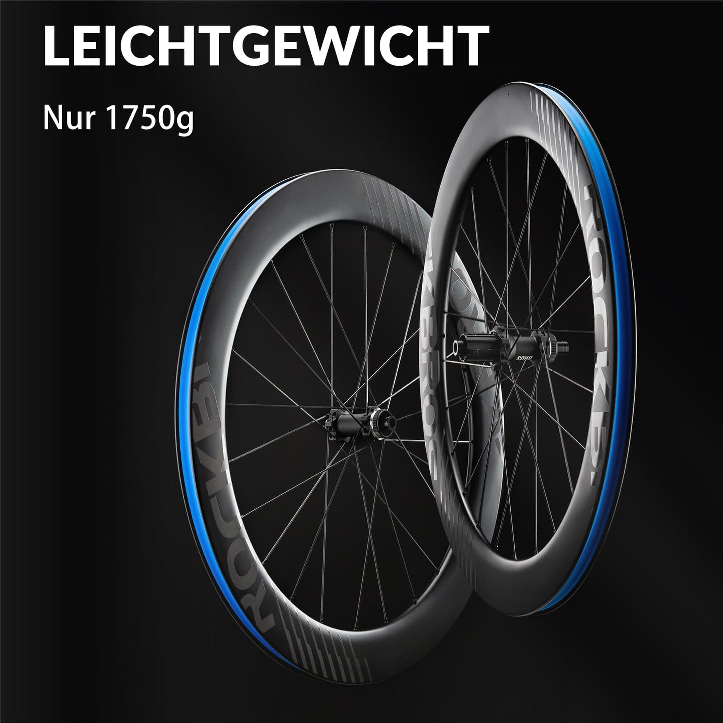 700C carbon wielset met 65 mm schijfrem en steekas voor racefietsen van ROCKBROS