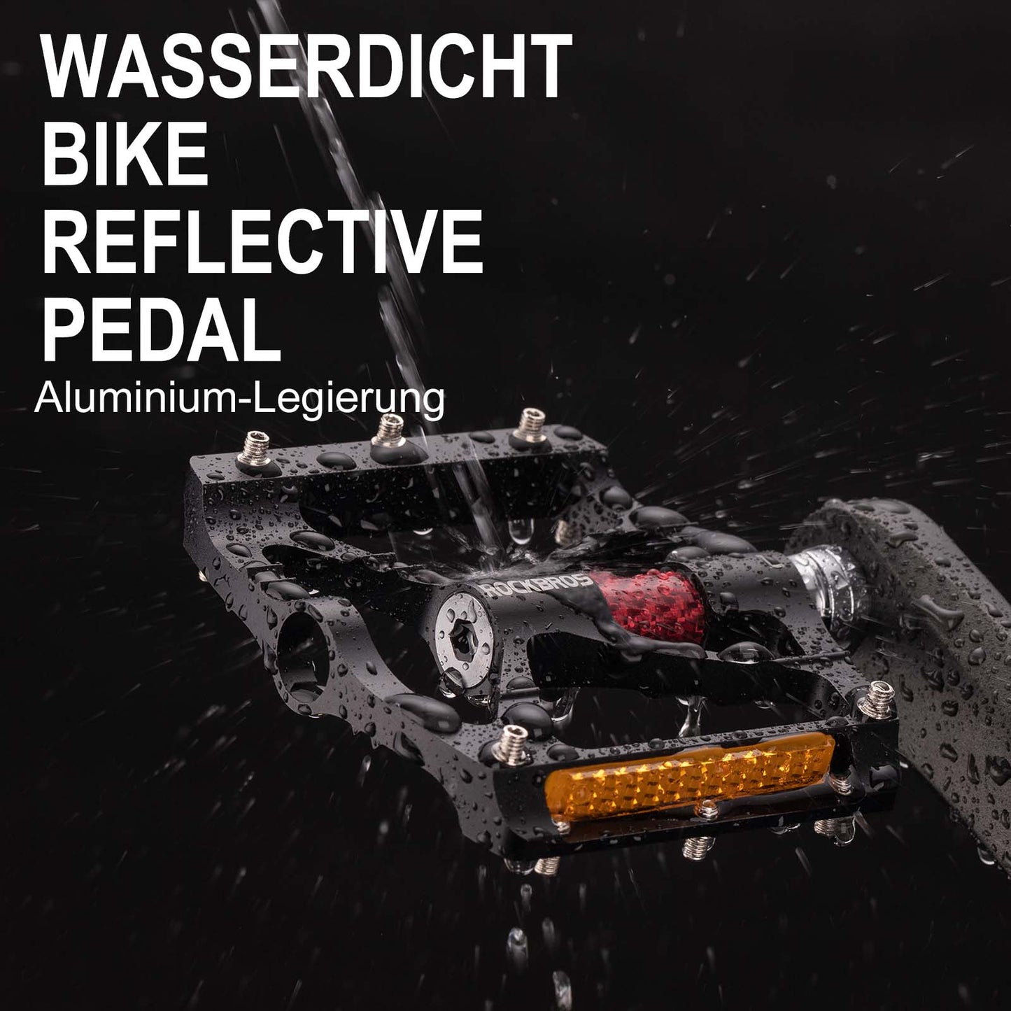 Aluminium fietspedalen 9/16 inch met twee PVC reflectoren ROCKBROS