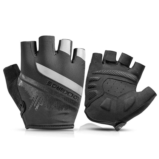 Antislip motorhandschoenen met reflecterende halve vingers, maten S-XXL, ROCKBROS