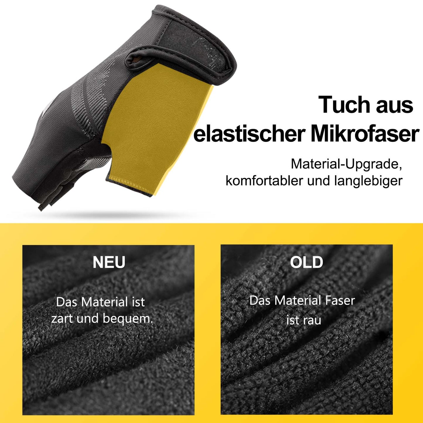 Antislip motorhandschoenen met reflecterende halve vingers, maten S-XXL, ROCKBROS