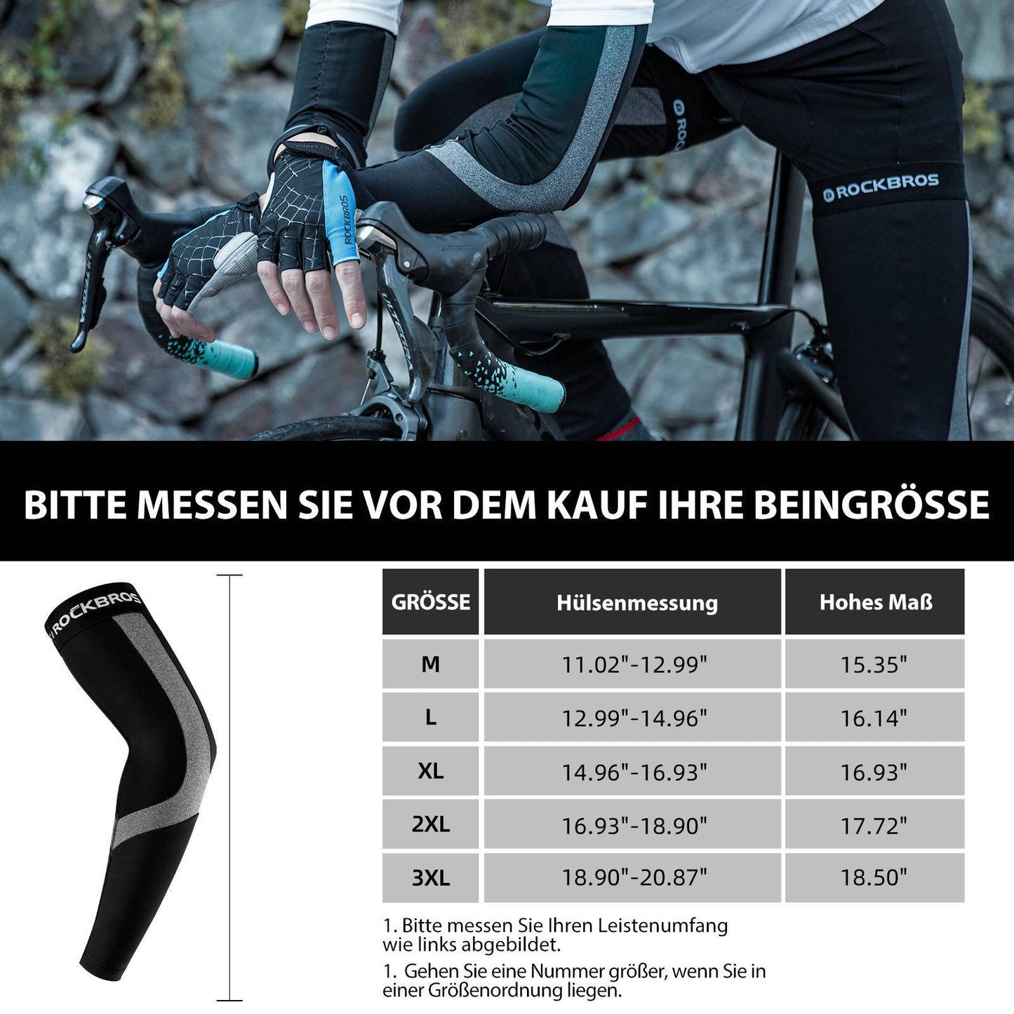 Armwarmers voor de winter, ideaal voor fietsen, wandelen, hardlopen en andere buitenactiviteiten - ROCKBROS