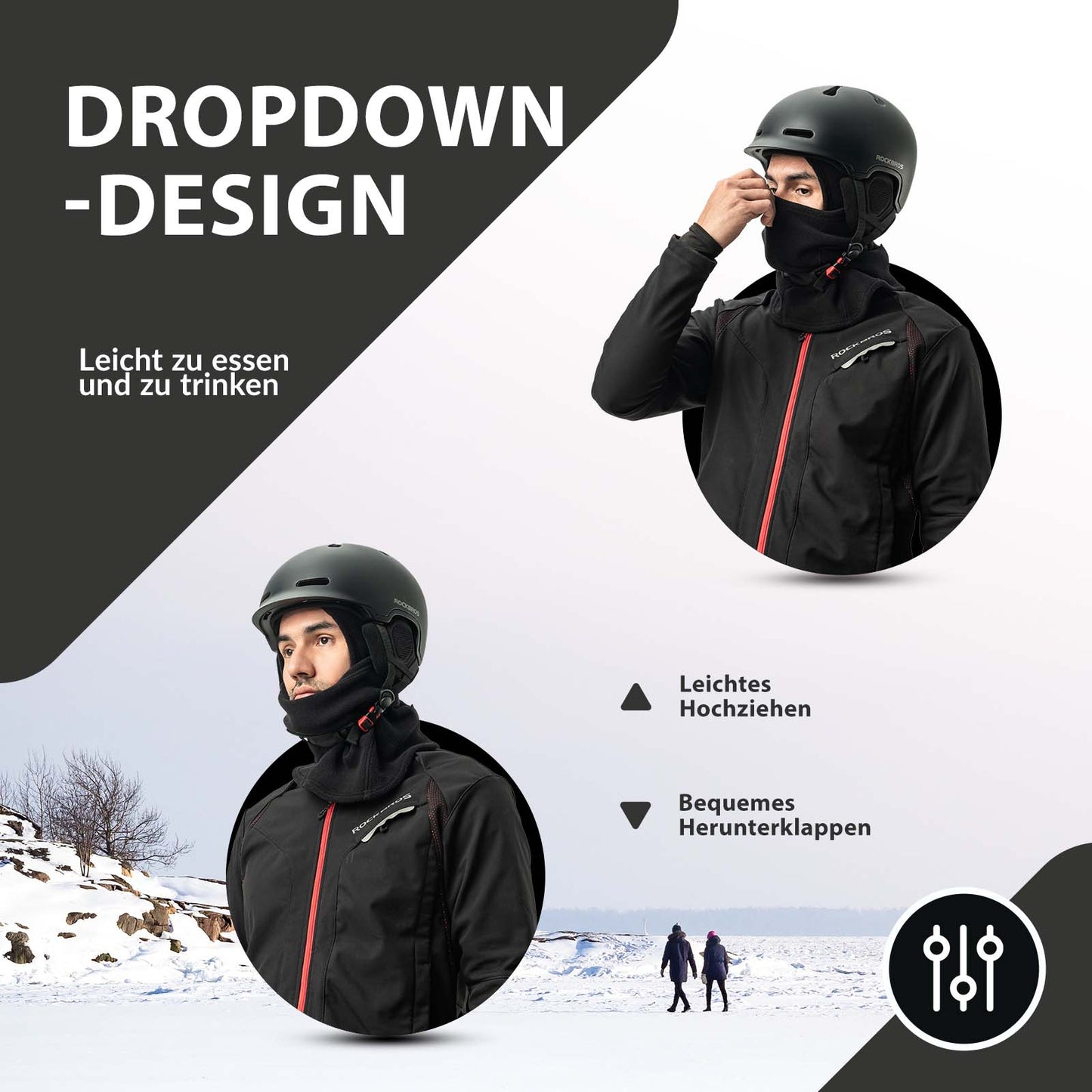 Balaclava Winter Ski Masker Warm Storm Masker Unisex One Size ROCKBROS