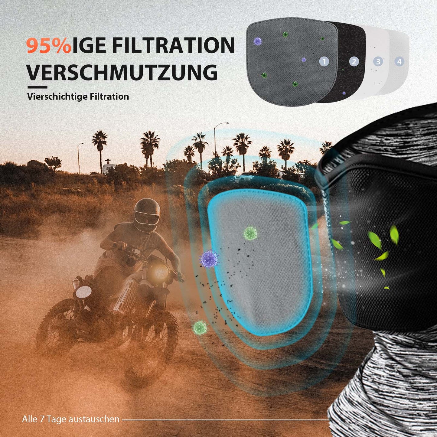 Multifunctionele ademende bivakmuts, unisex gezichtsbedekking, ROCKBROS