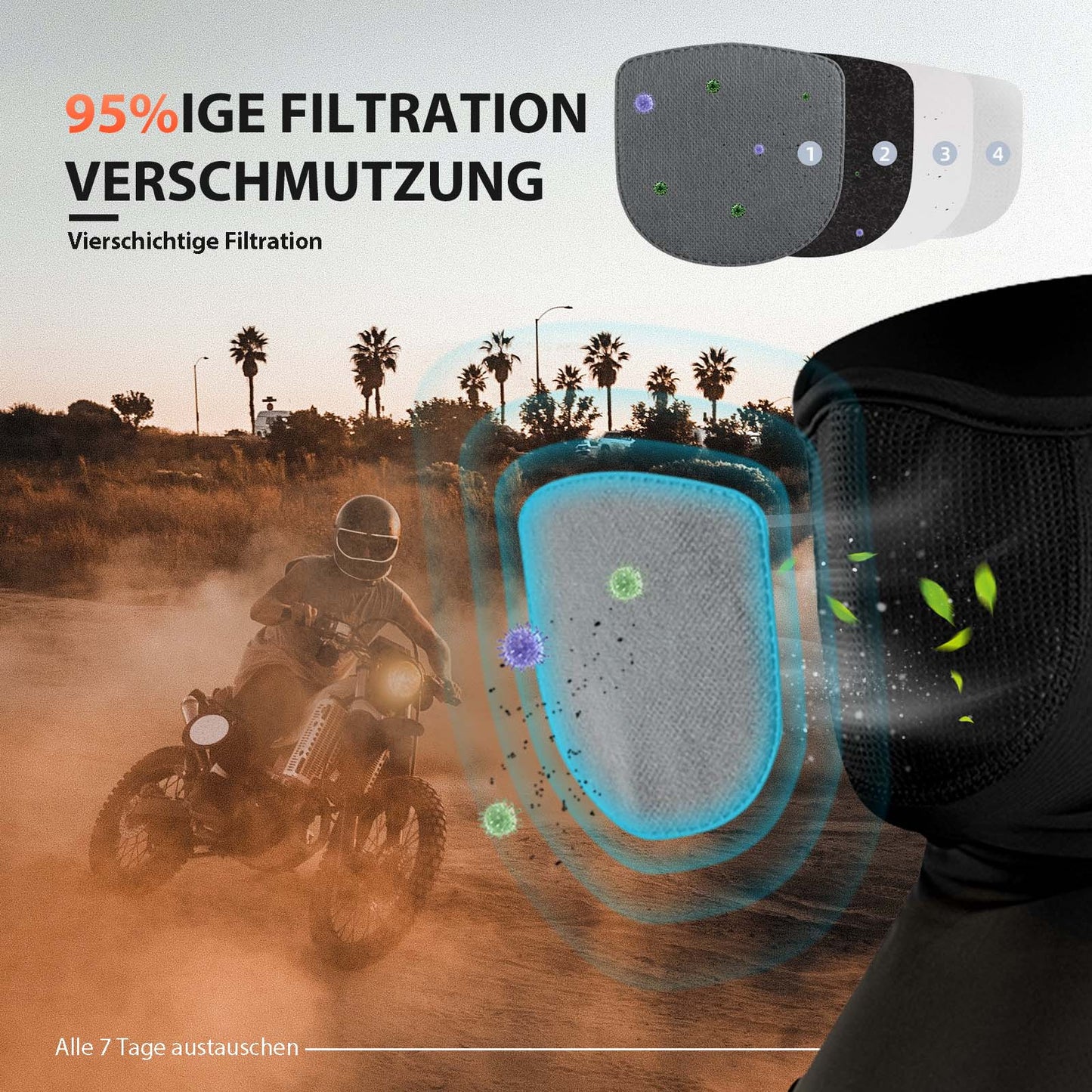 Multifunctionele ademende bivakmuts, unisex gezichtsbedekking, ROCKBROS