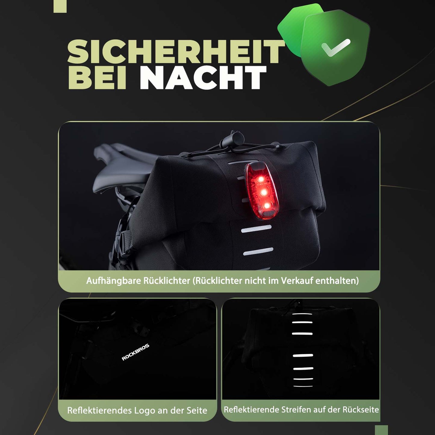 Bikepacking zadeltas 3 liter 100% waterdicht TPU-materiaal ROCKBROS