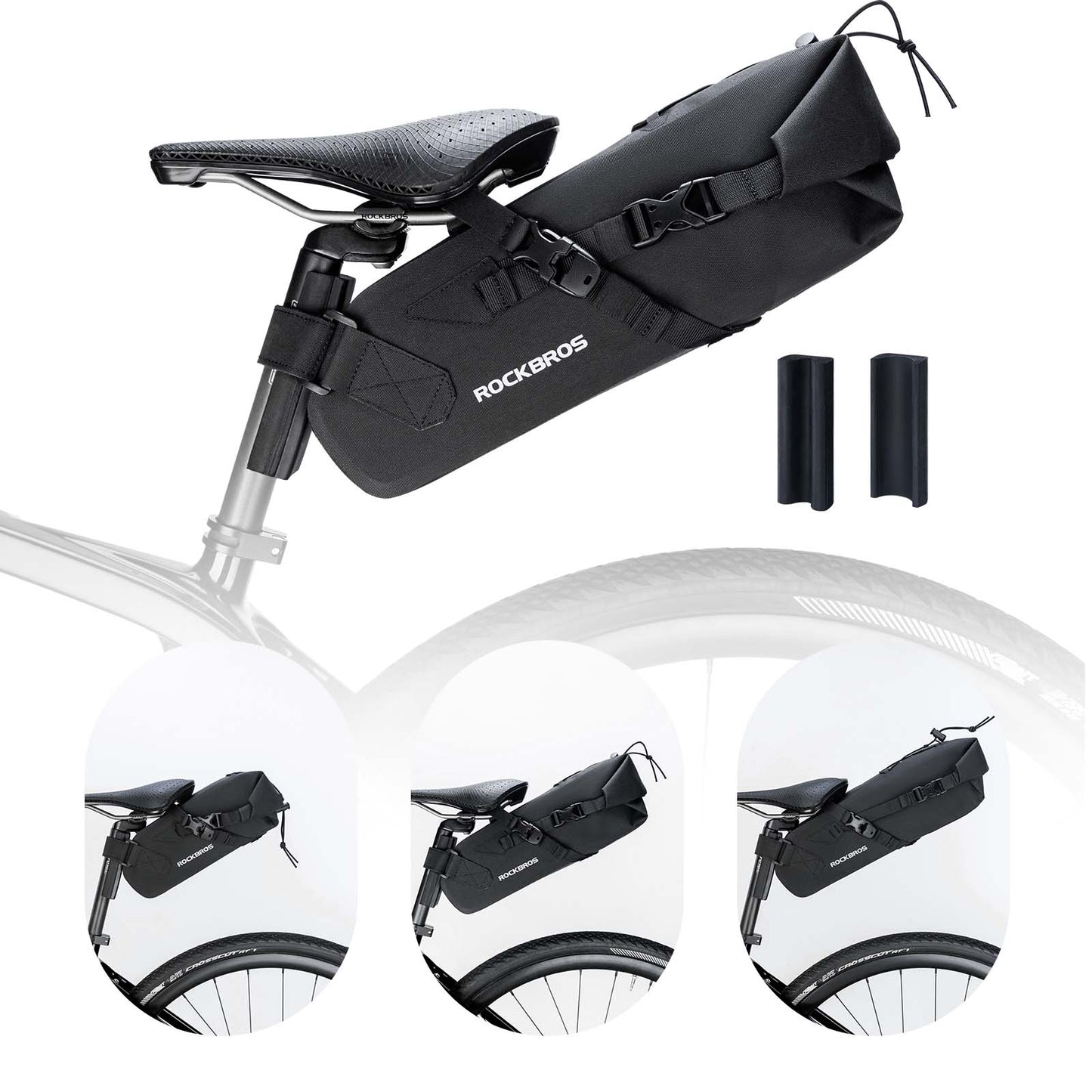 Bikepacking zadeltas 3 liter 100% waterdicht TPU-materiaal ROCKBROS