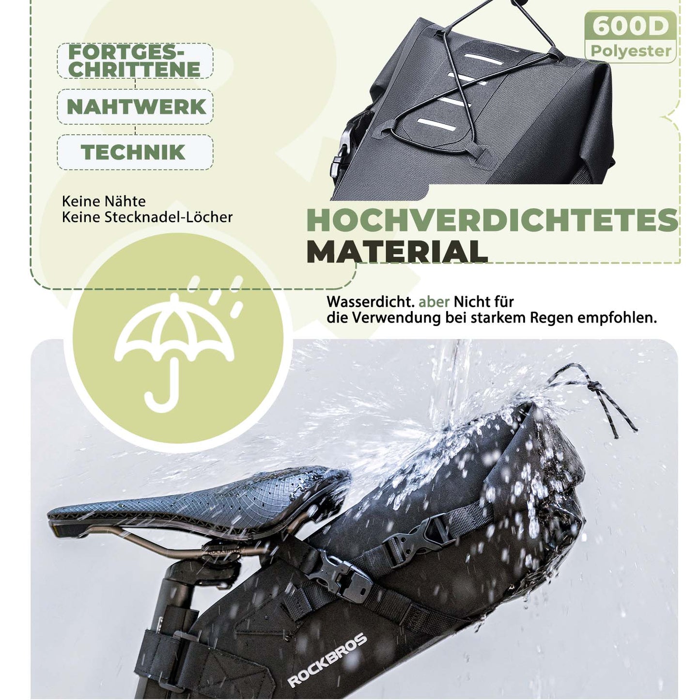Bikepacking zadeltas 3 liter 100% waterdicht TPU-materiaal ROCKBROS