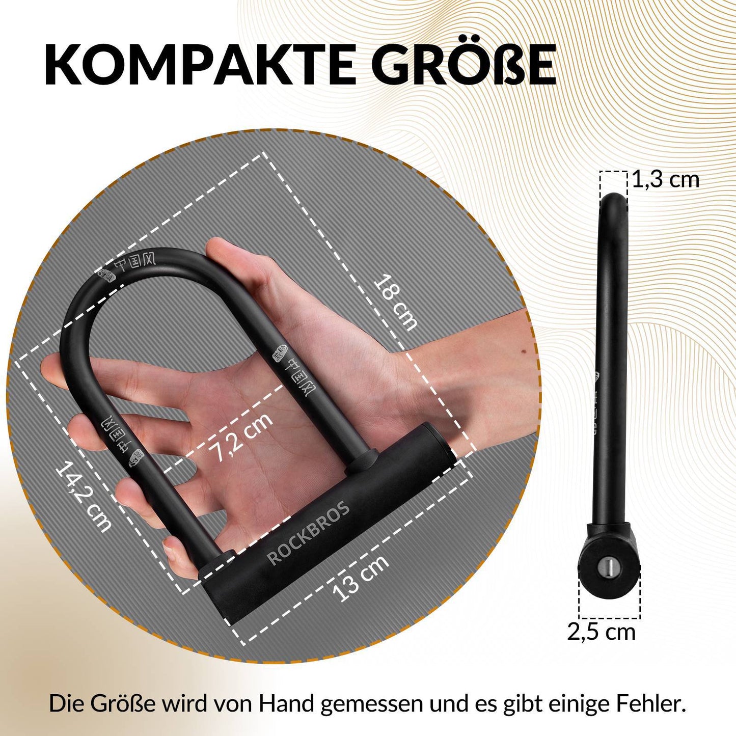 U-vormig fietsslot, waterdicht, hoge beveiliging, ROCKBROS