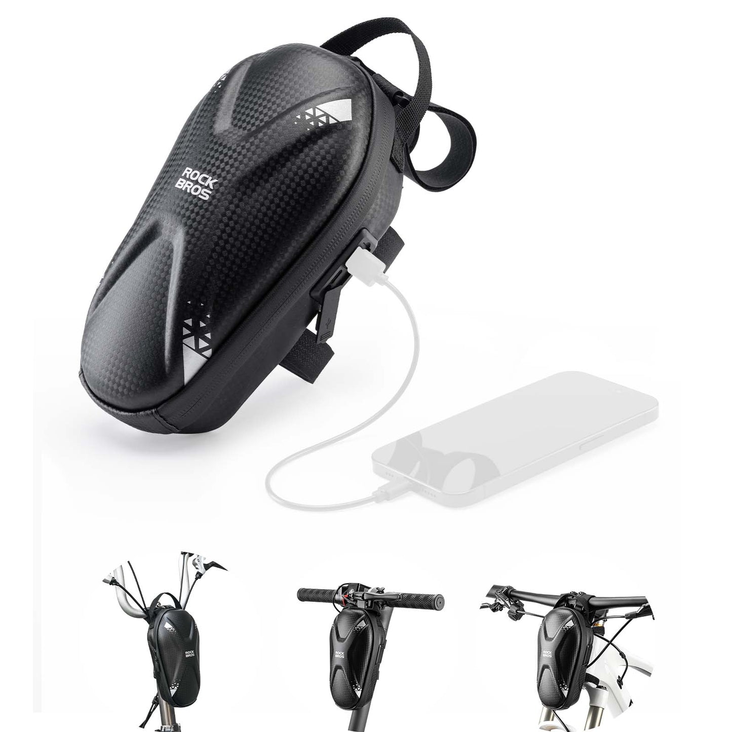 E-scooter stuurtas, waterdichte voortas met USB-poorten, ROCKBROS