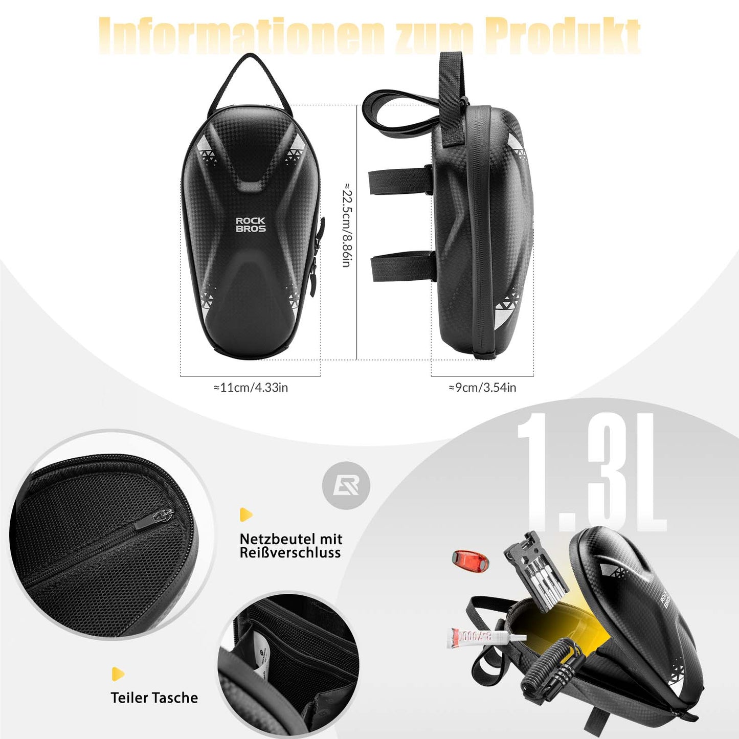 E-scooter stuurtas, waterdichte voortas met USB-poorten, ROCKBROS