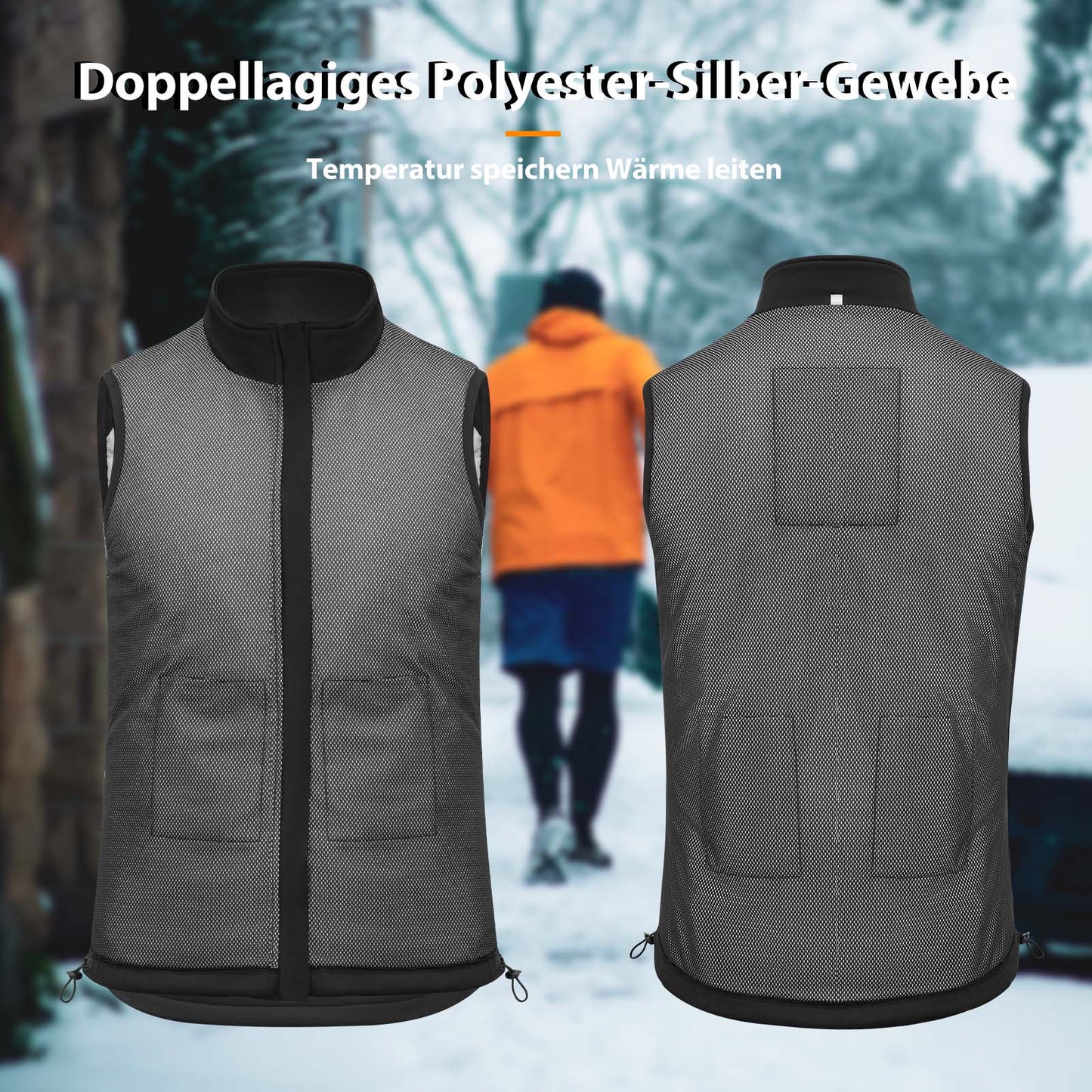 ROCKBROS Elektrisch verwarmd vest met 3 temperatuurinstellingen voor mannen/vrouwen