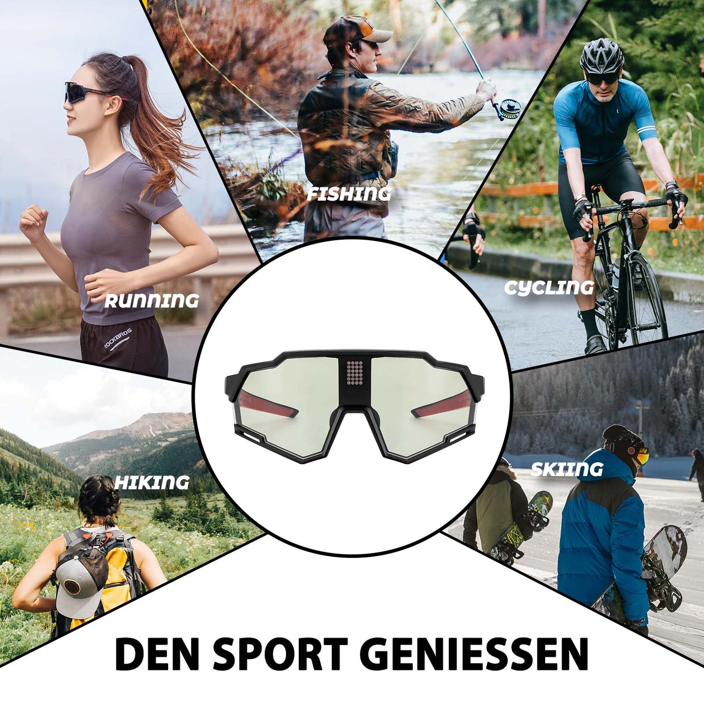elektronische meekleurende brillen, slimme fietsbrillen ROCKBROS