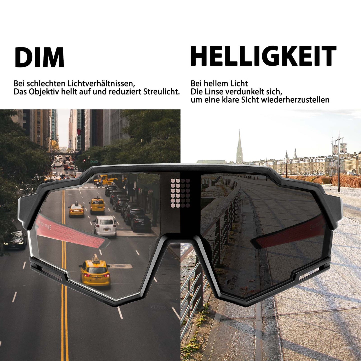 elektronische meekleurende brillen, slimme fietsbrillen ROCKBROS