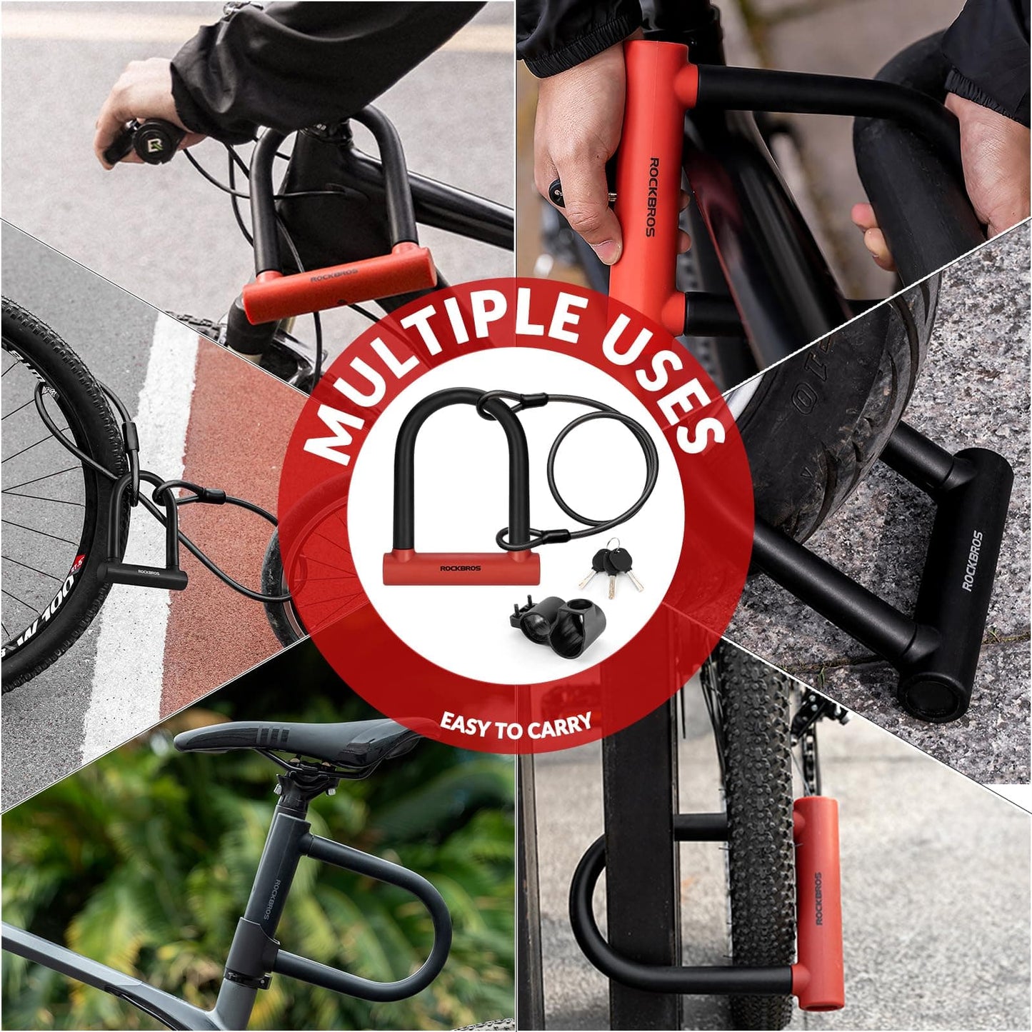 ROCKBROS aluminium U-slot voor fietsen en motorfietsen