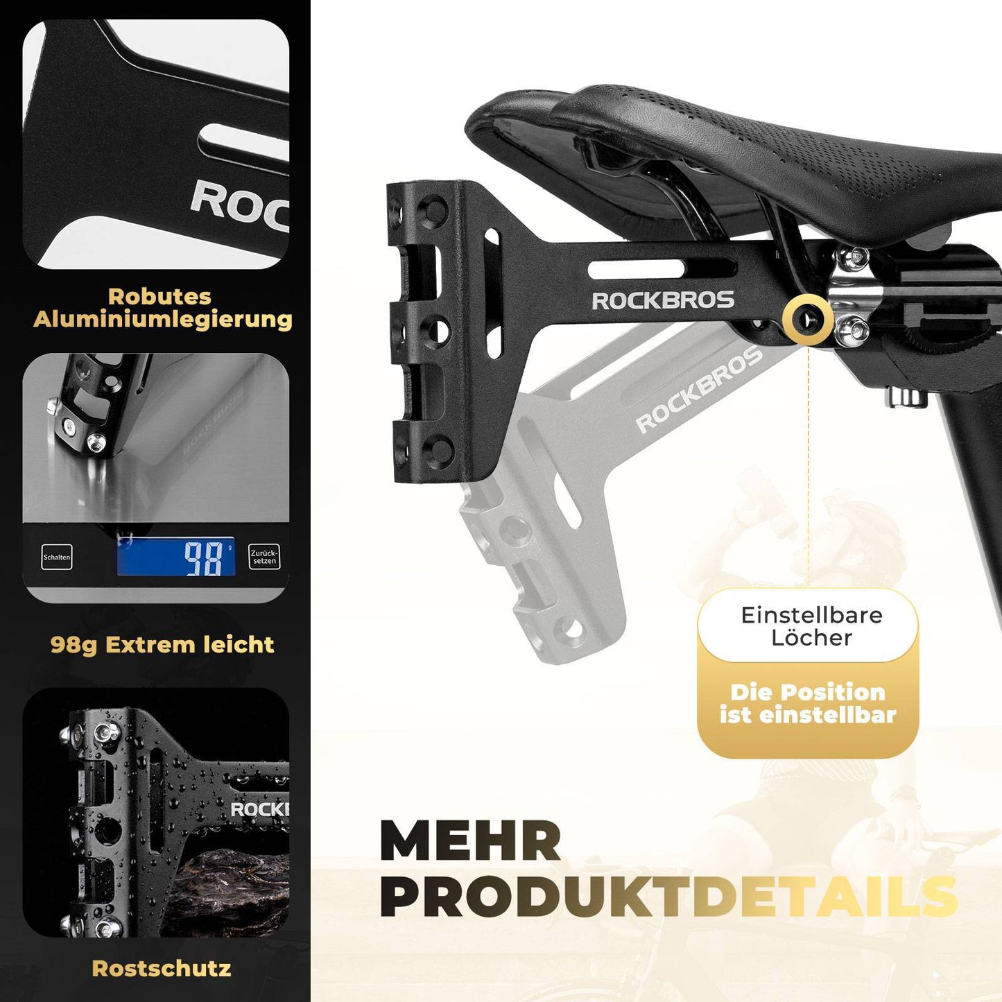 Fietsbidonhouderadapter van aluminium, verstelbare houder, ROCKBROS