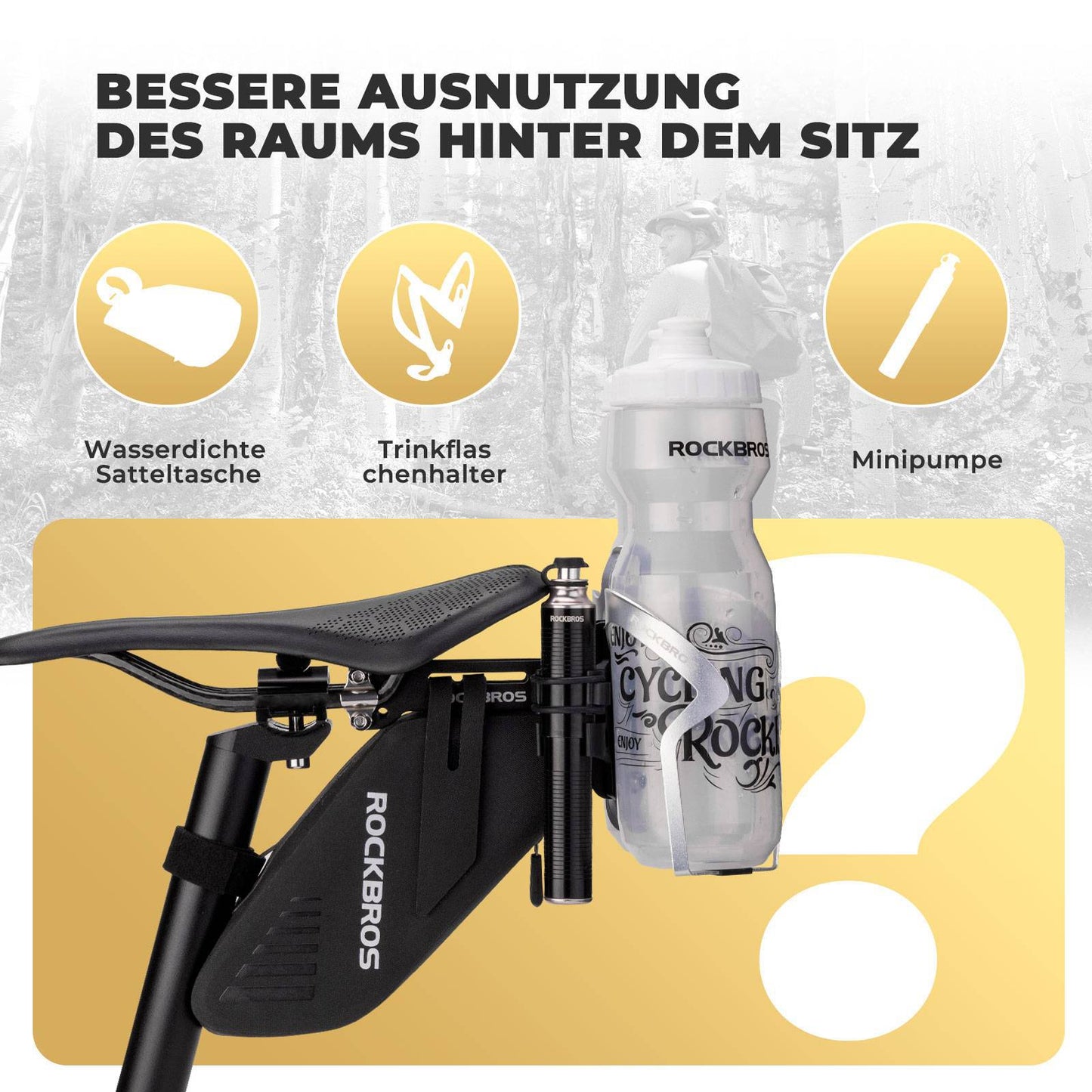 Fietsbidonhouderadapter van aluminium, verstelbare houder, ROCKBROS