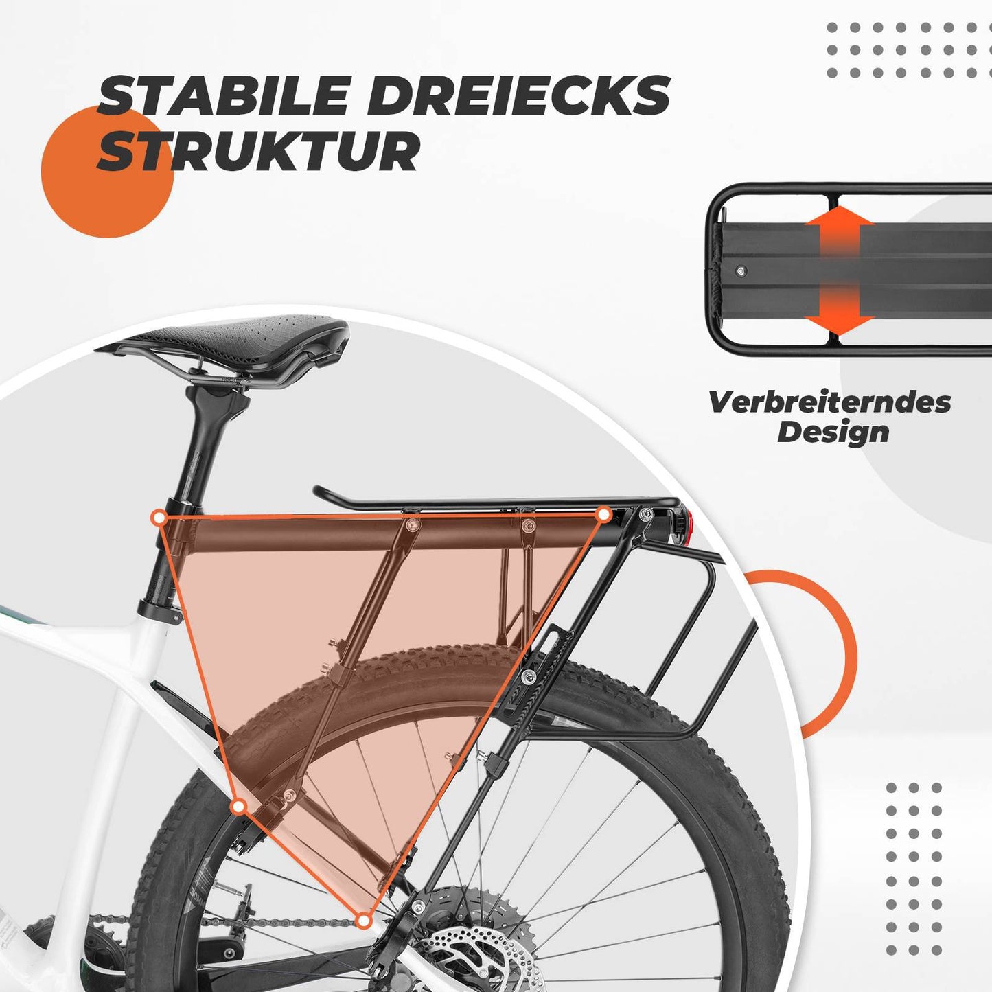 Verstelbare fietsbagagedrager met snelsluiting en reflector, ROCKBROS