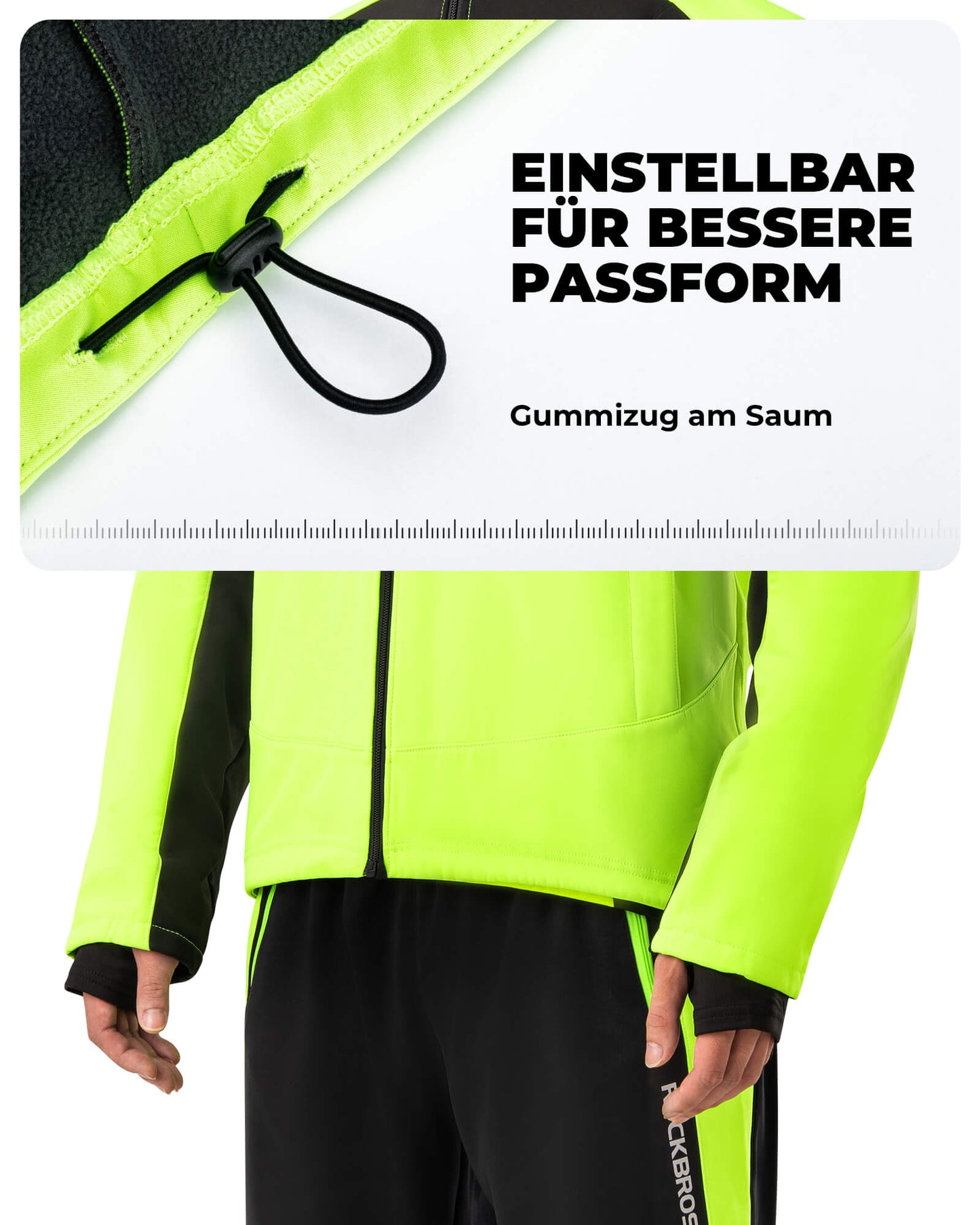 Fietsjas en -broek, winterfietspak, felgroen, ROCKBROS