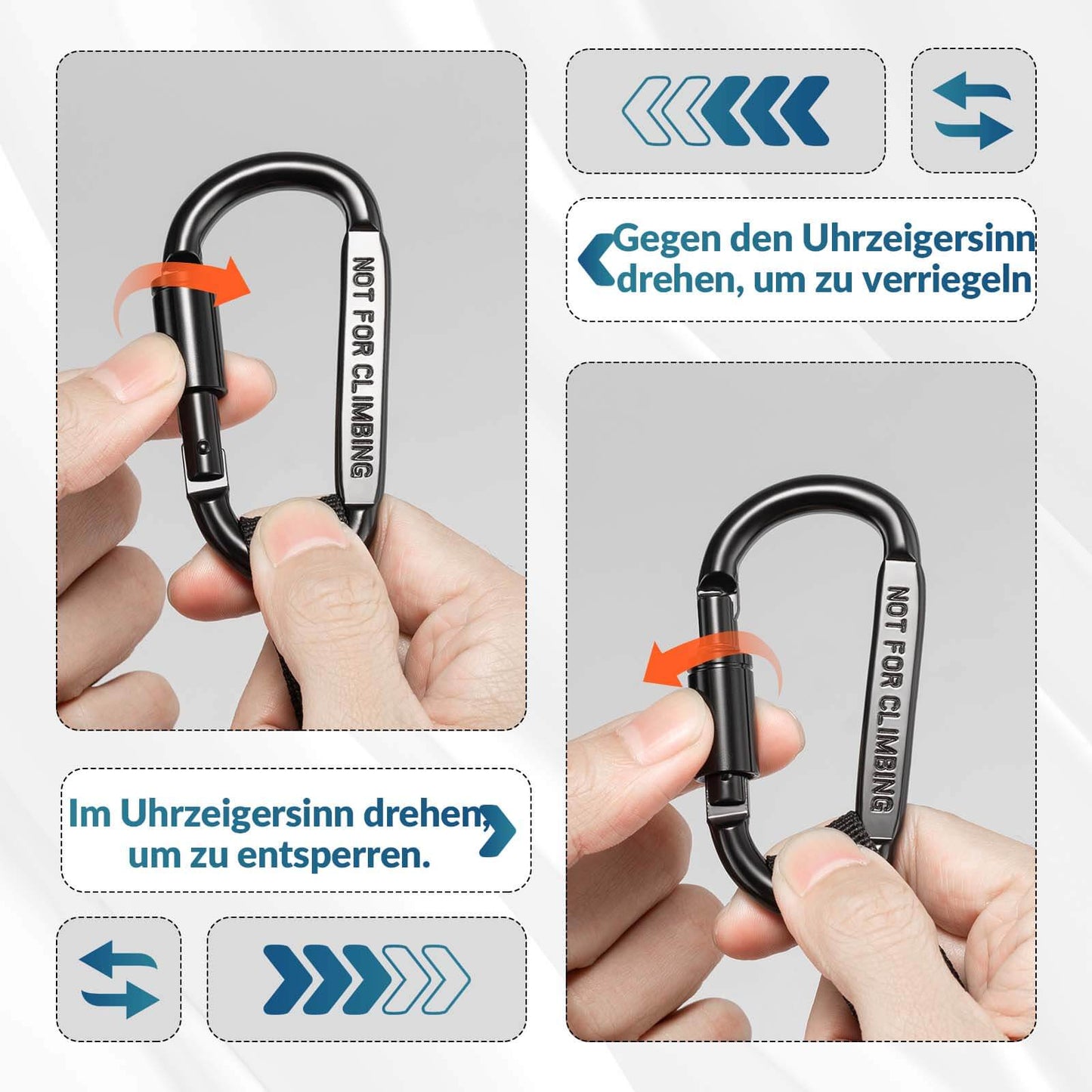 Multifunctionele fietskarabijnhaak met duurzame riem ROCKBROS