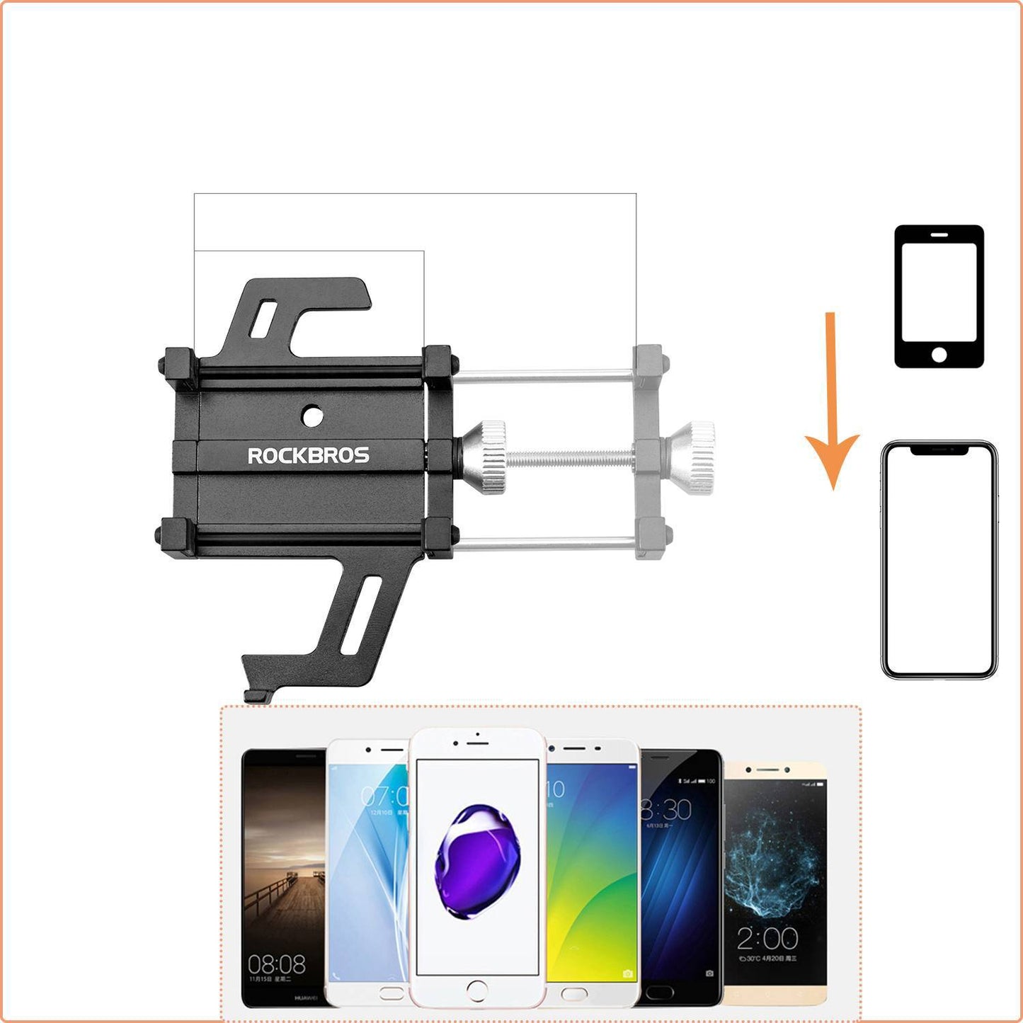 Telefoonhouder voor fiets/motor met 360¡ã draaibare clip ROCKBROS