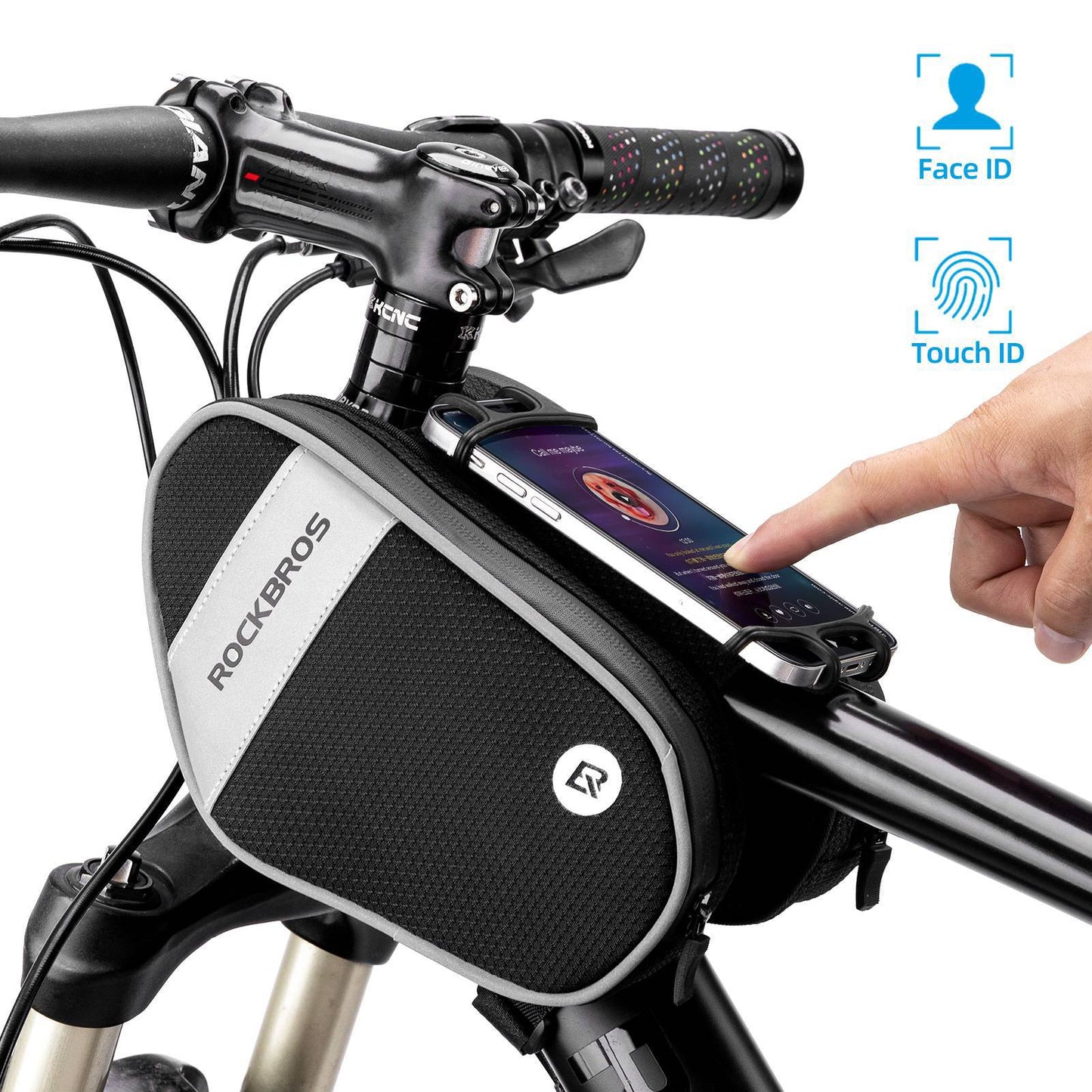 Fietsframetas met 360¡ã draaibare telefoonhouder, 1,5 liter, BK ROCKBROS