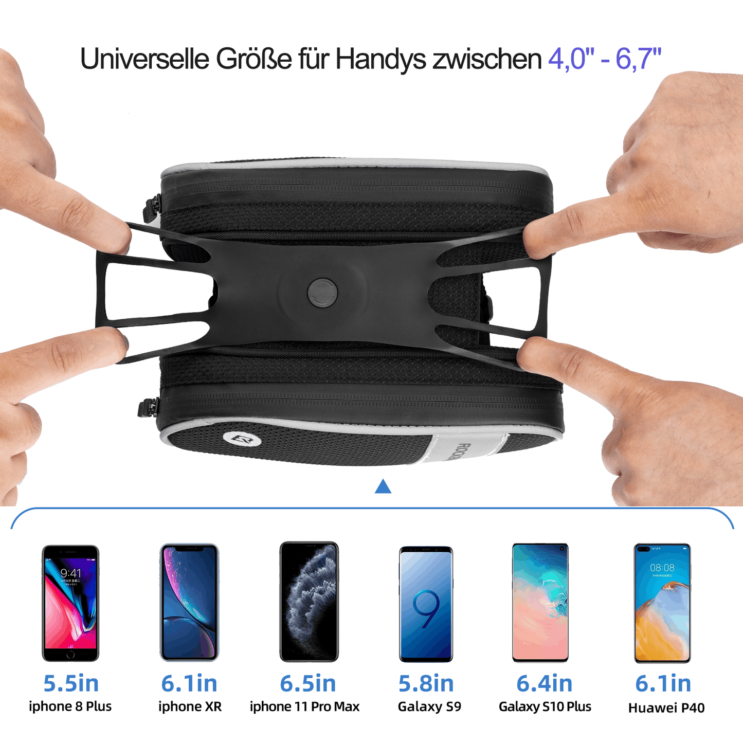 Fietsframetas met 360¡ã draaibare telefoonhouder, 1,5 liter, BK ROCKBROS